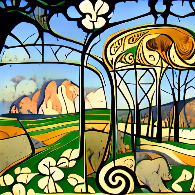 Art Nouveau Landscape 9
