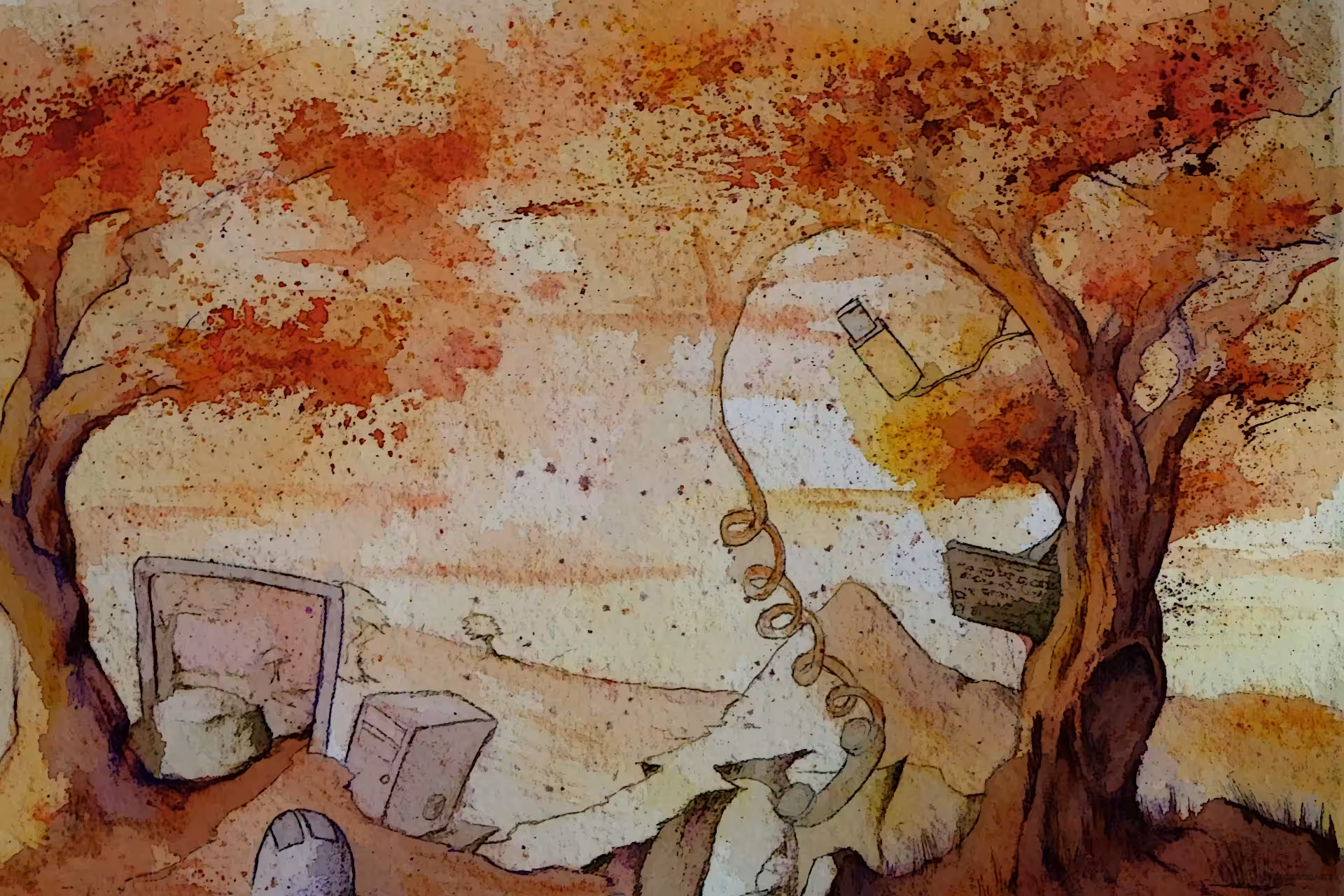Fantasy watercolor landscape 0008