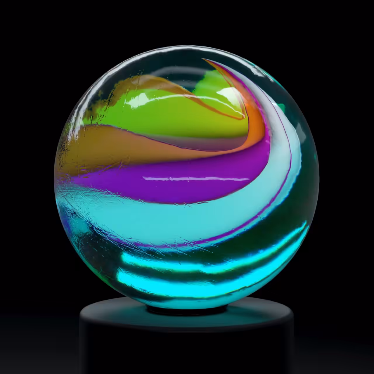 Glass Marble (Cat Eye - 7 Flags) Rare Edition
