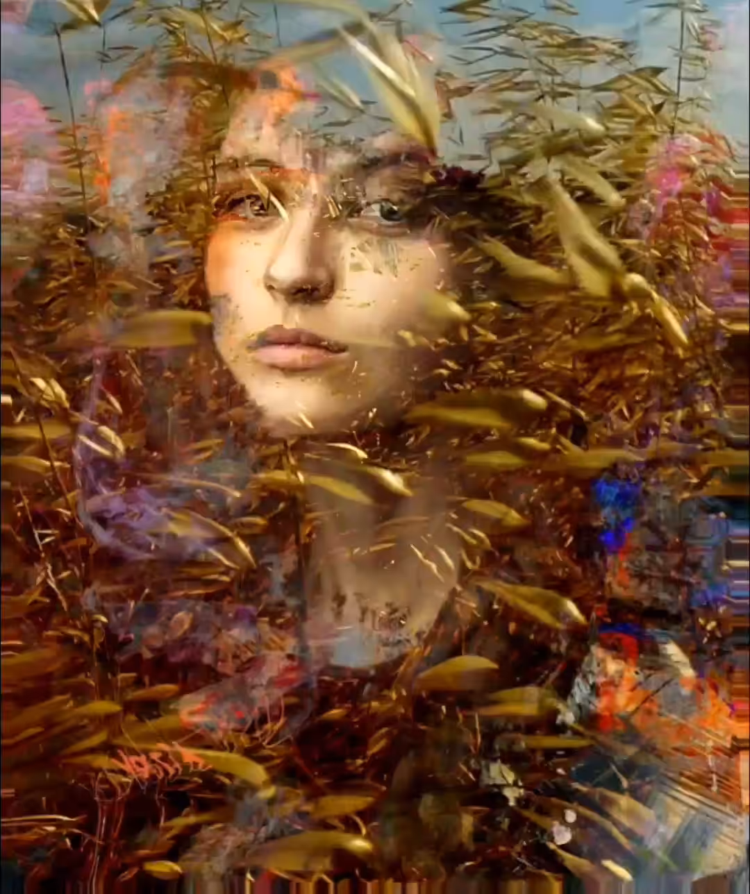 mona in the fields of wheat