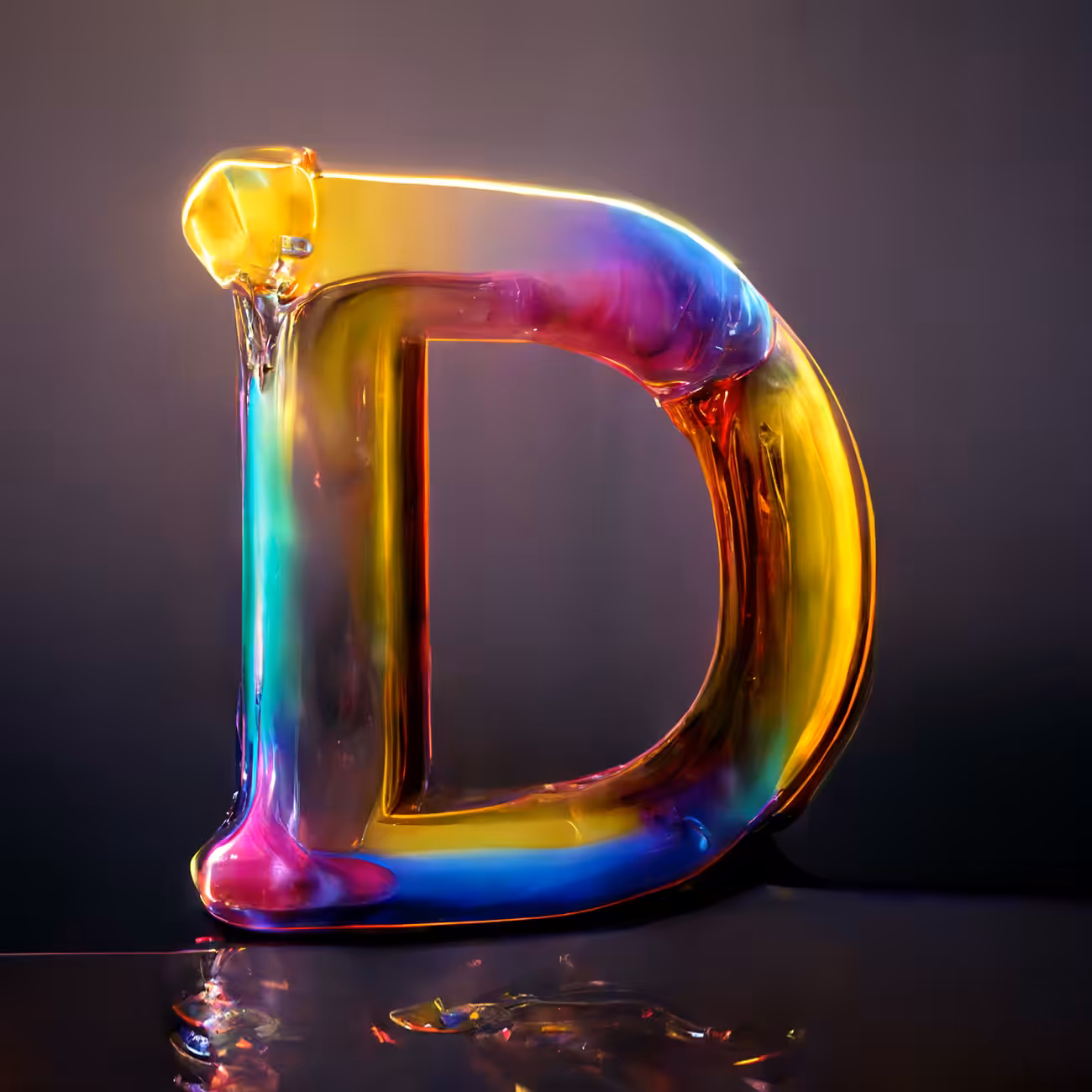 Shiny Liquid Alphabet Series - D