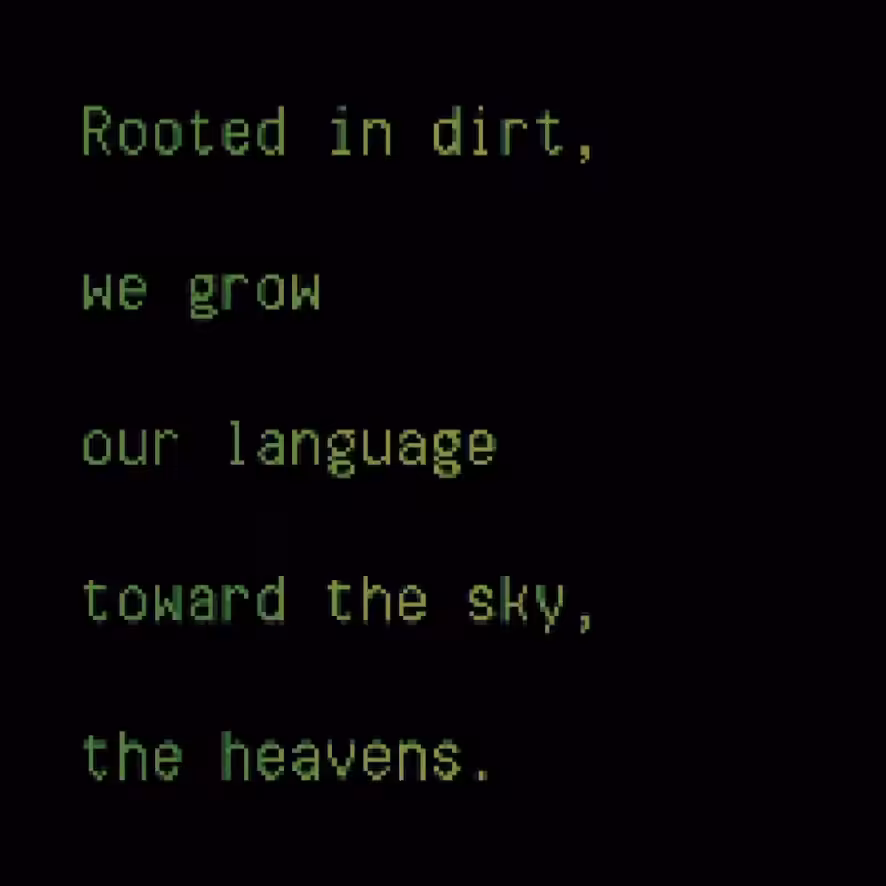 We grow our language toward the sky