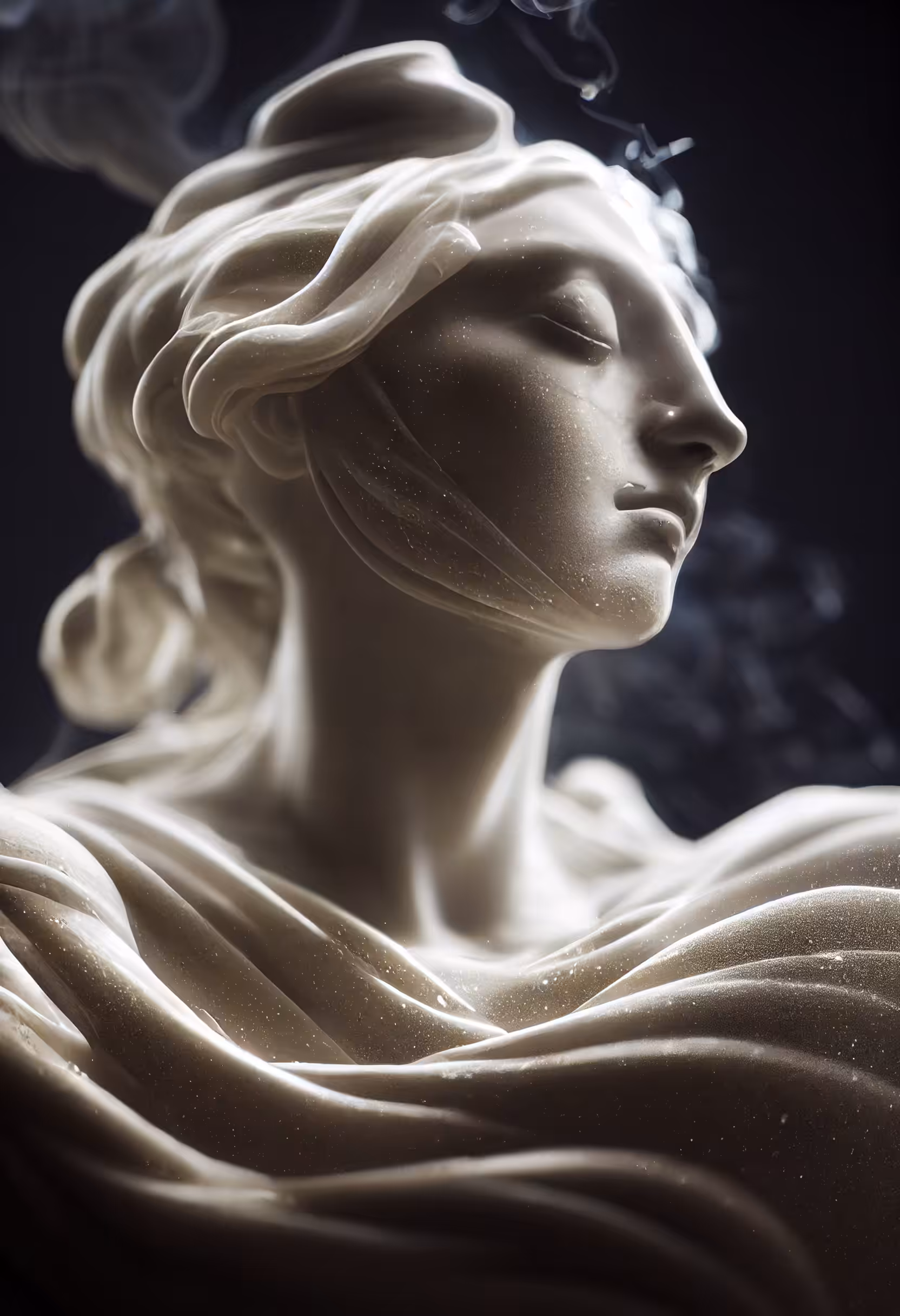 Psychedelic Art: Marble statue