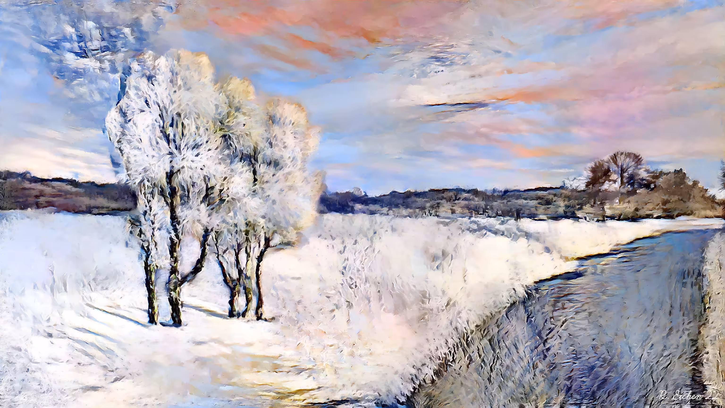 Landscape in snow-white winter II