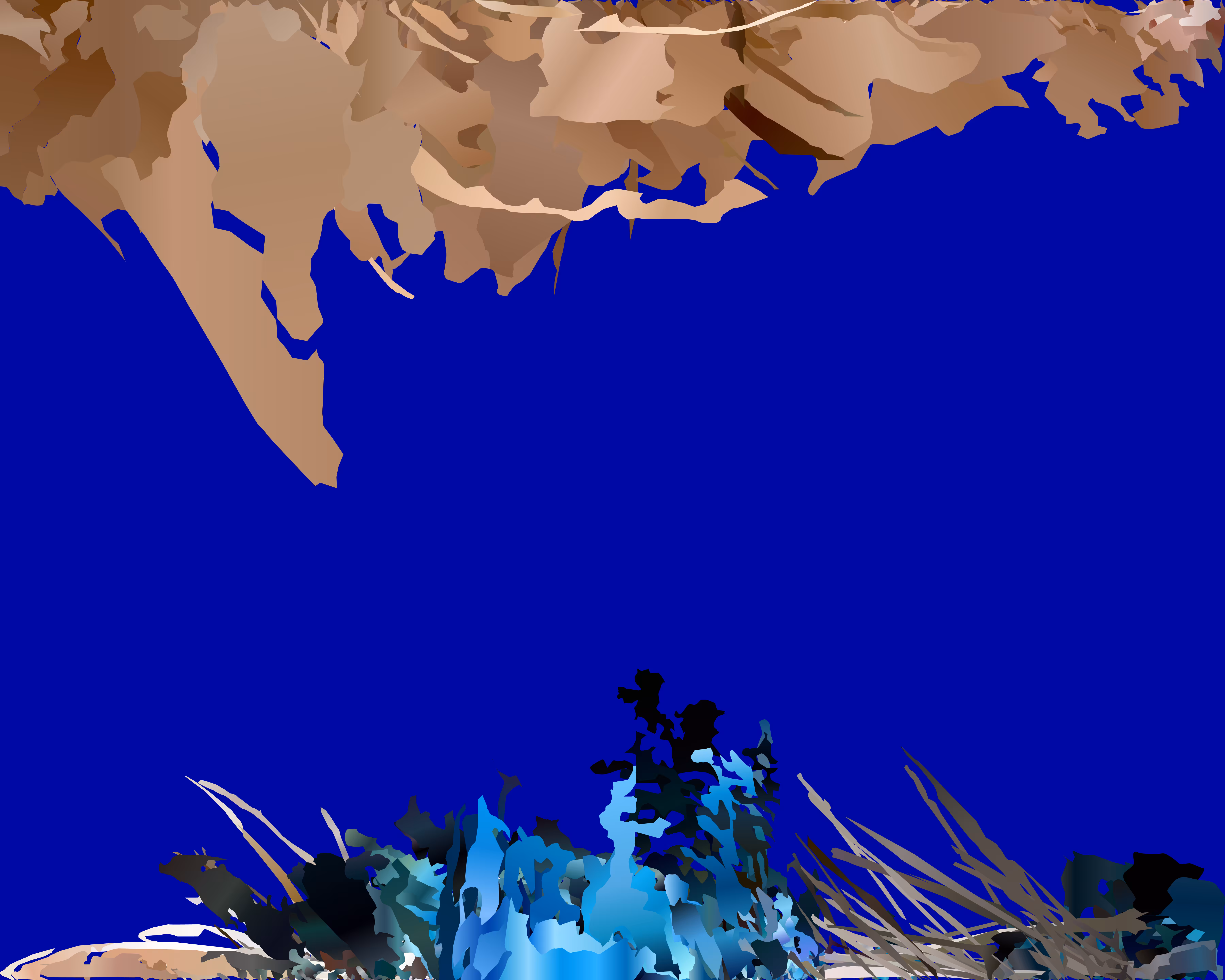 Aligned: blue between the two