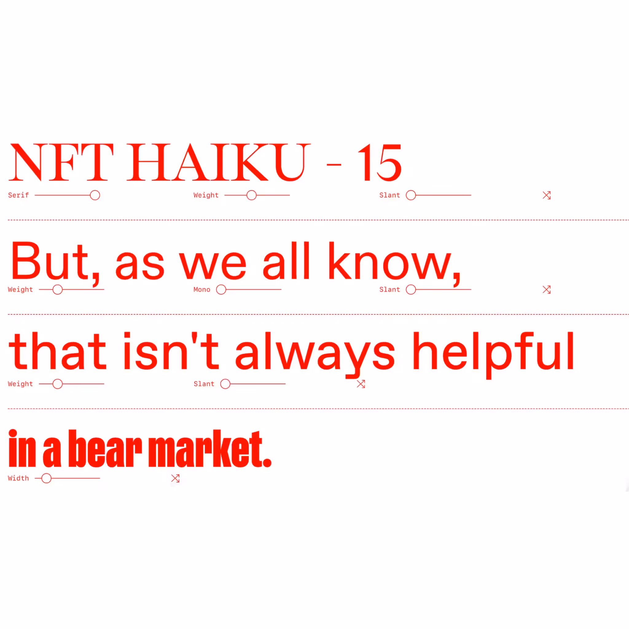 NFT HAIKUS: NFT HAIKU - 15