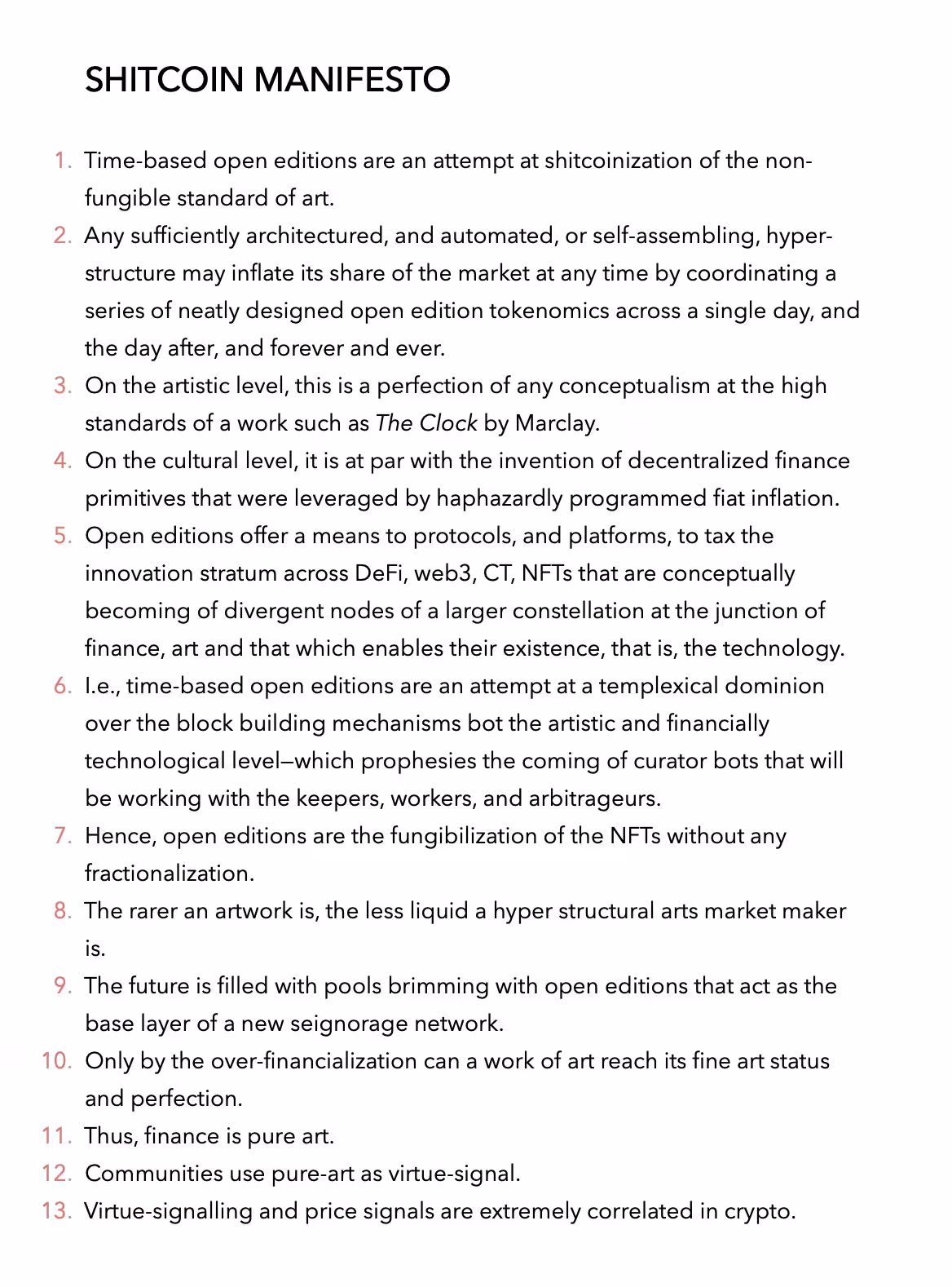 SHITCOIN MANIFESTO
