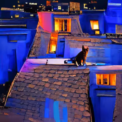 Paris Rooftop Cat