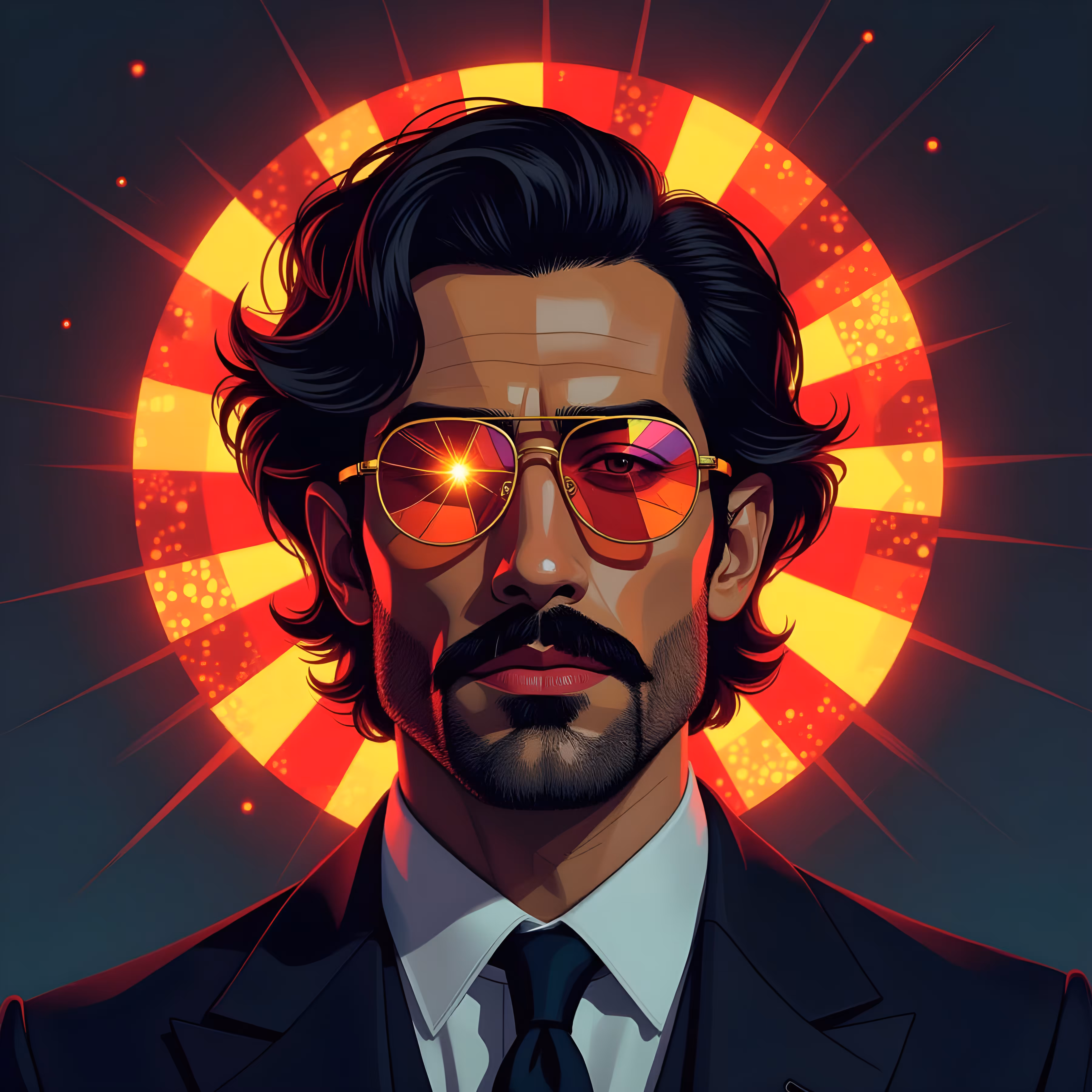 Solar Sovereign — Neo-Cubist Icon