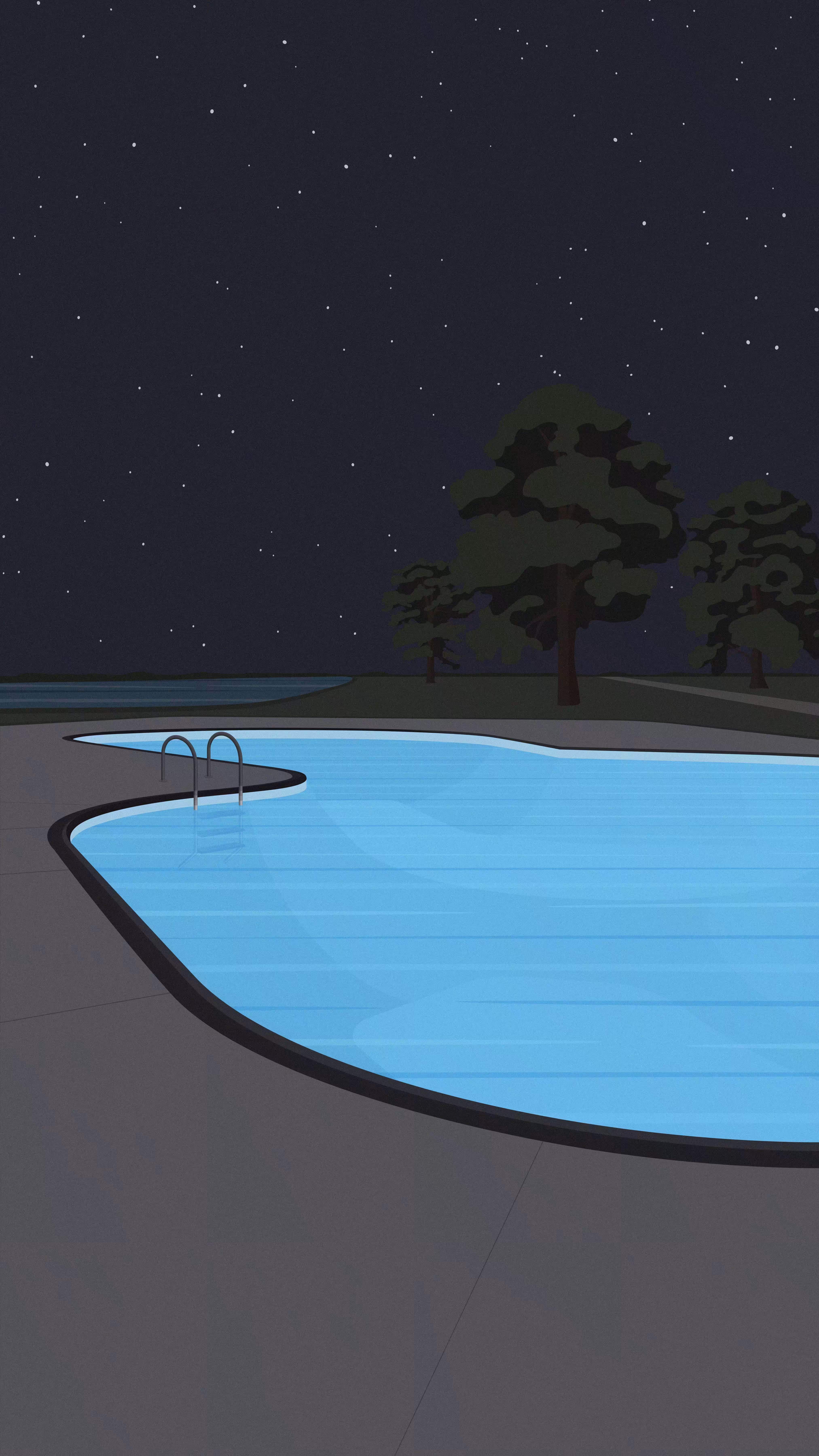Pool At Night