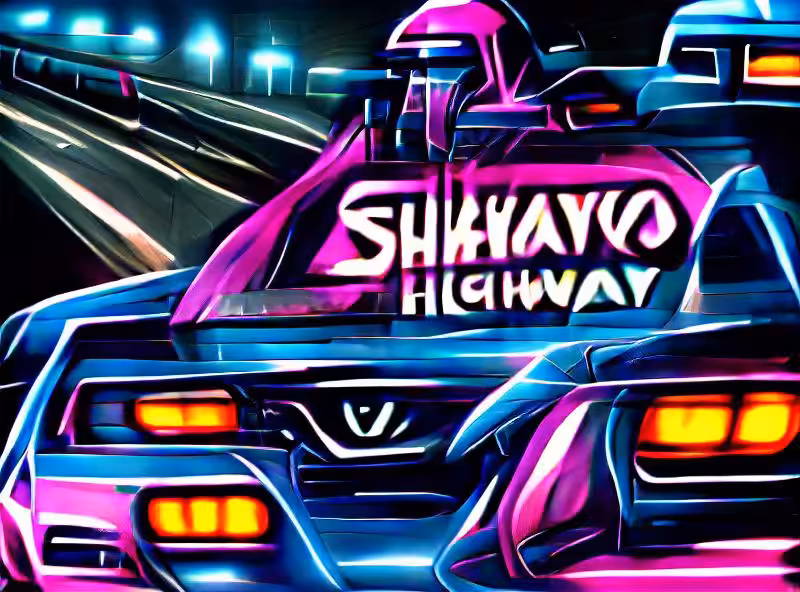 synthwave shutoko highway race