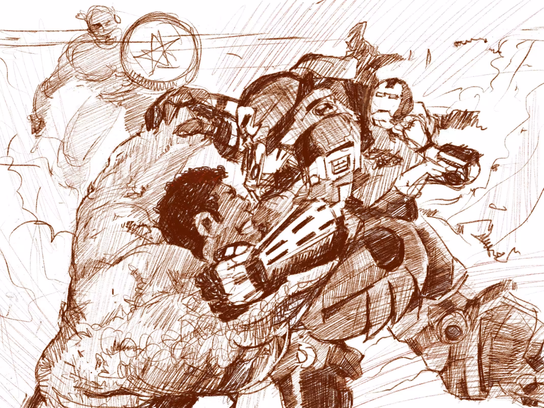Sketch, Hulkbuster vs Hulk on the Blockchain