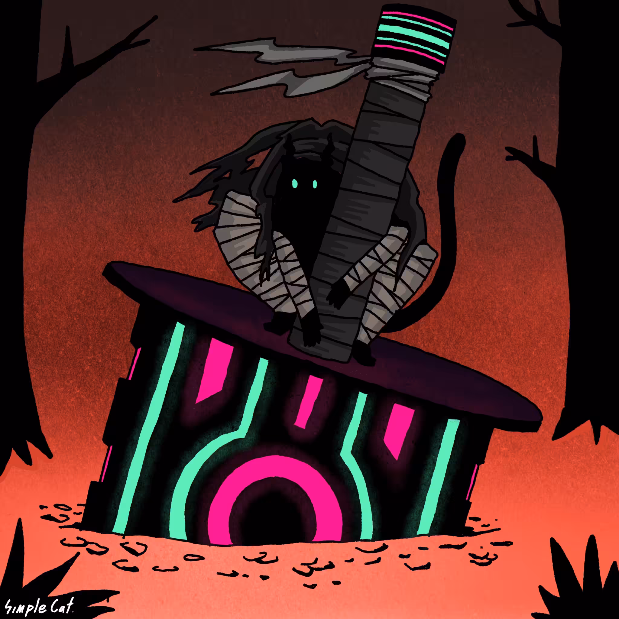 No.46 black swordsman cat 