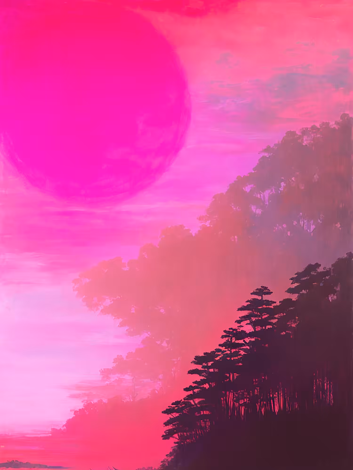 Purple Solstice: Exploring the Ethereal Realm Beneath the Enormous Lavender Sun