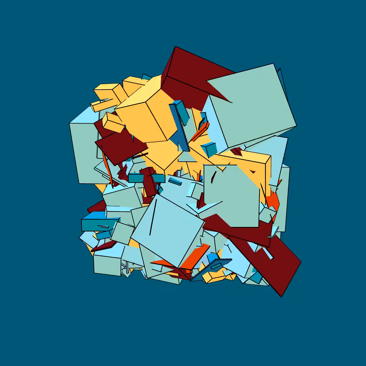 Asymmetric stacked boxes #25