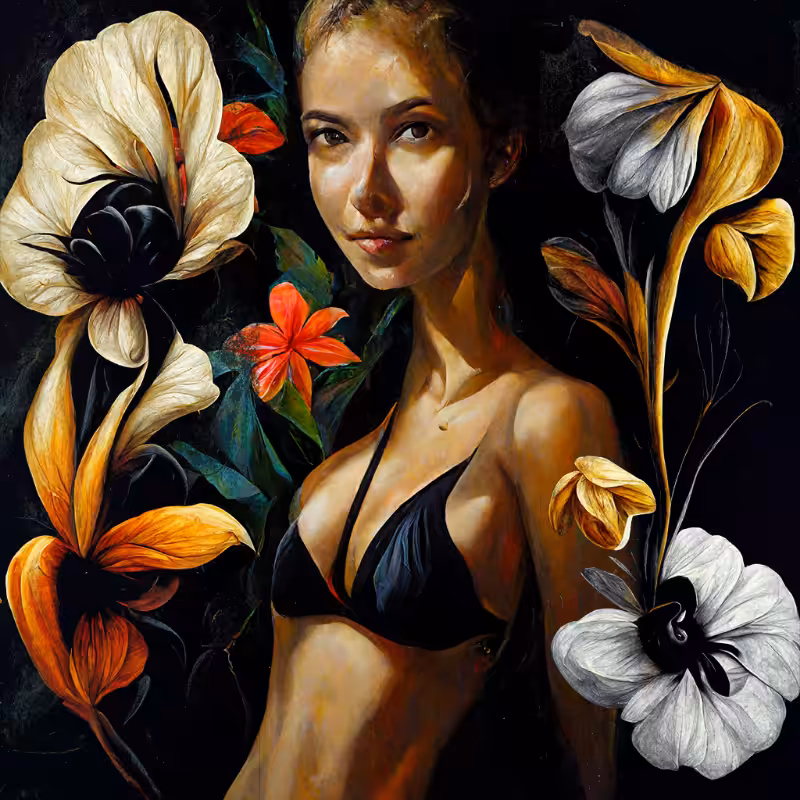Girl and Flower #2 #5