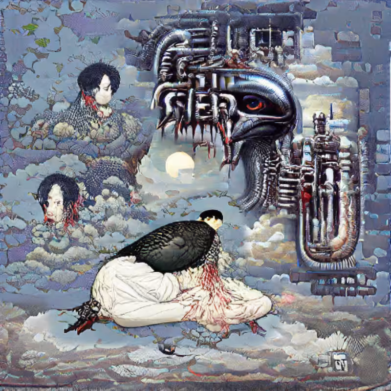 Pigeon Sat on a Brain Reflecting Existence #15