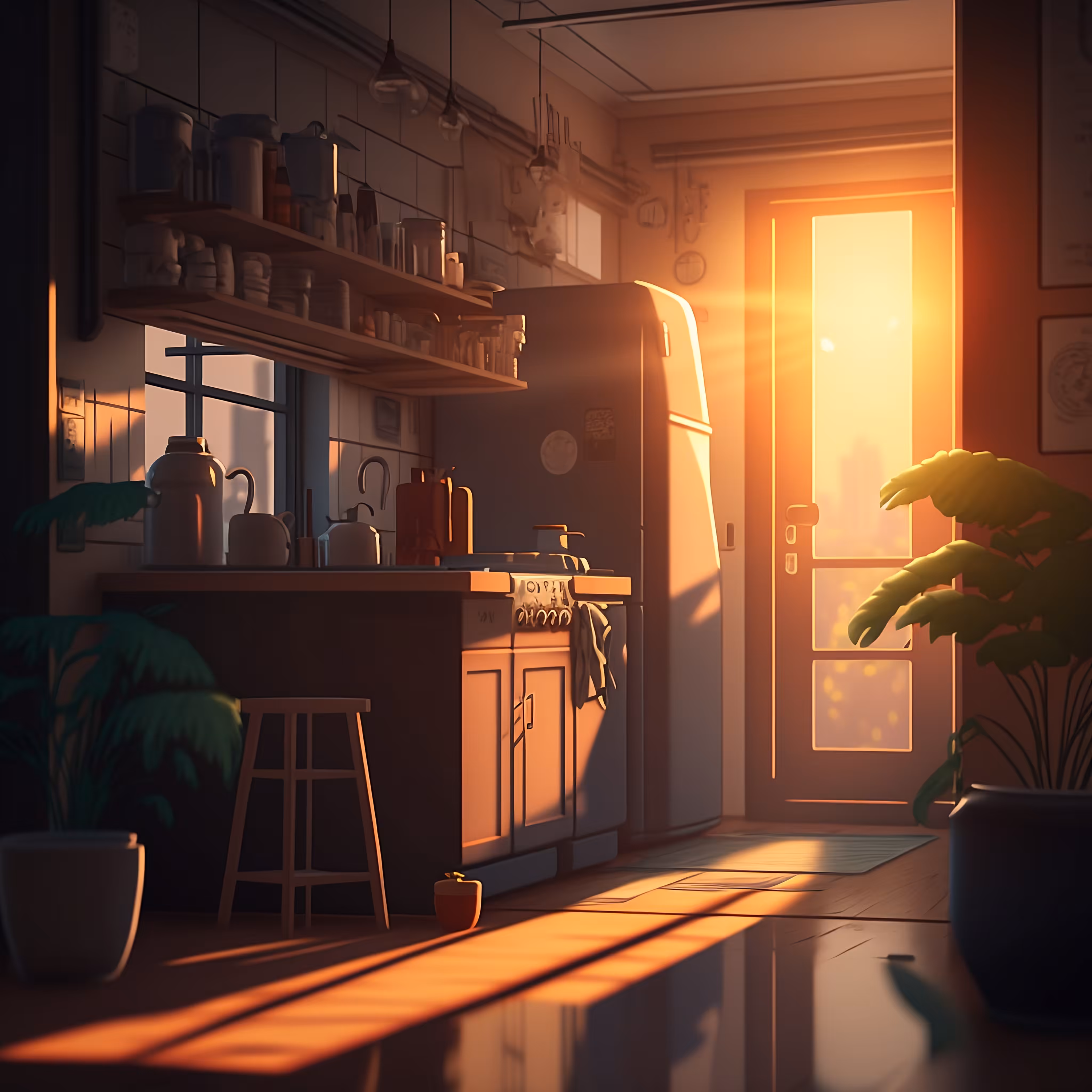 The empty kitchen in  the New York ☀