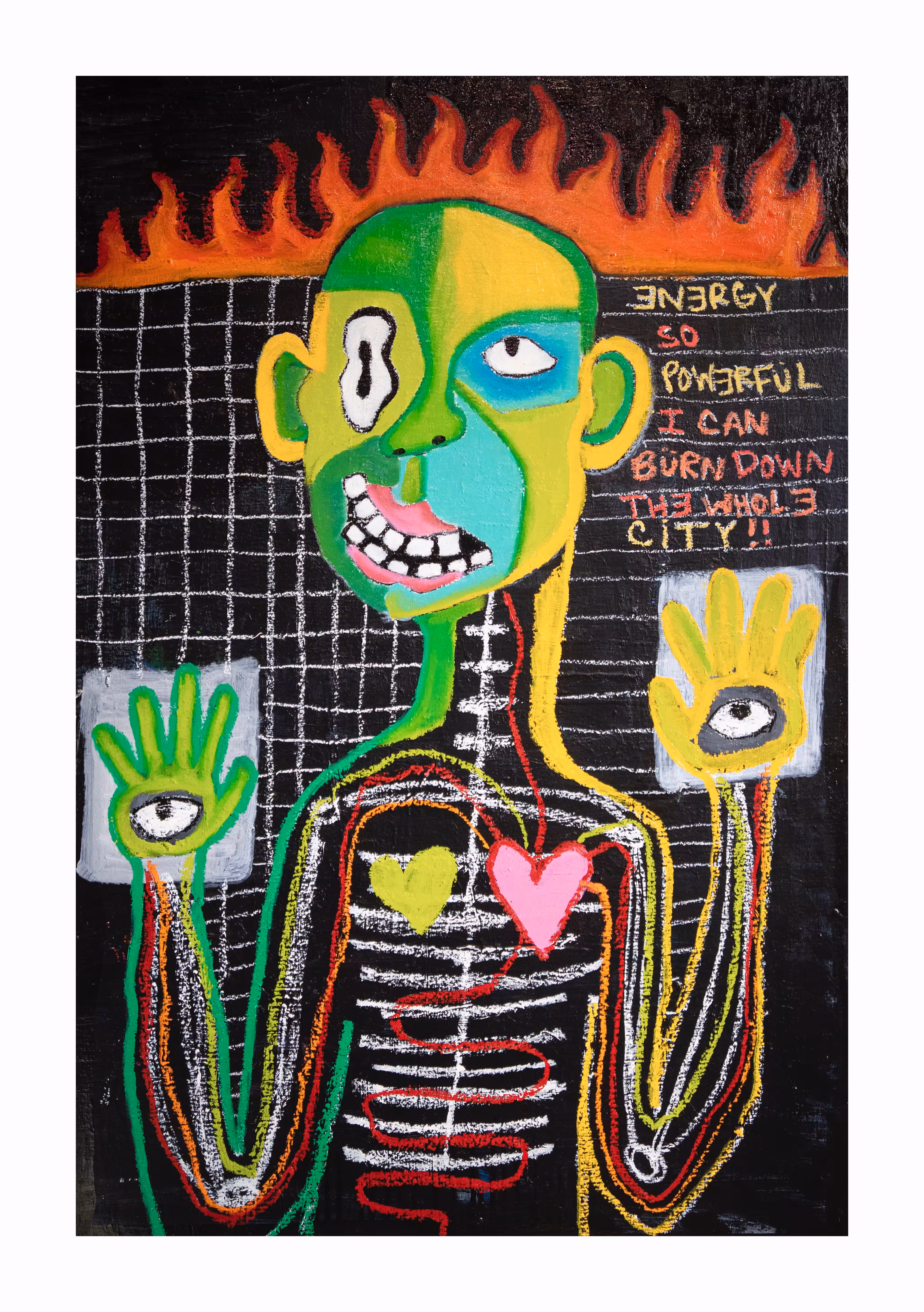 “POWERFÜL ENERGY!” Finger painting by Steven Rea