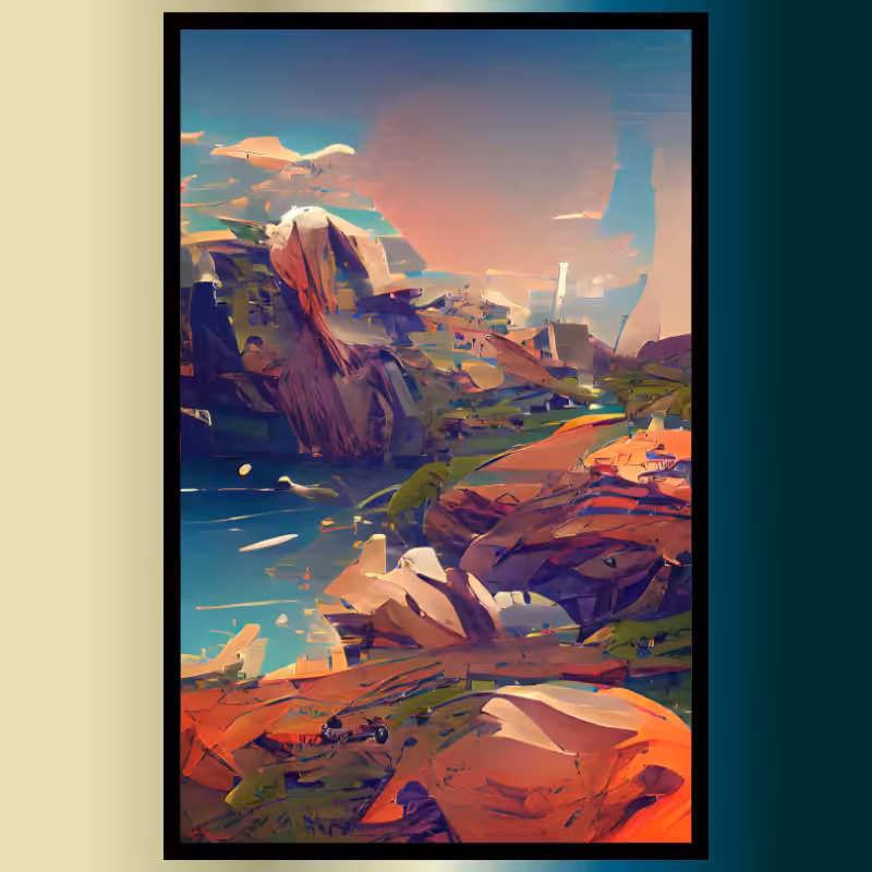 Framed landscape SciFy Art A.I #30