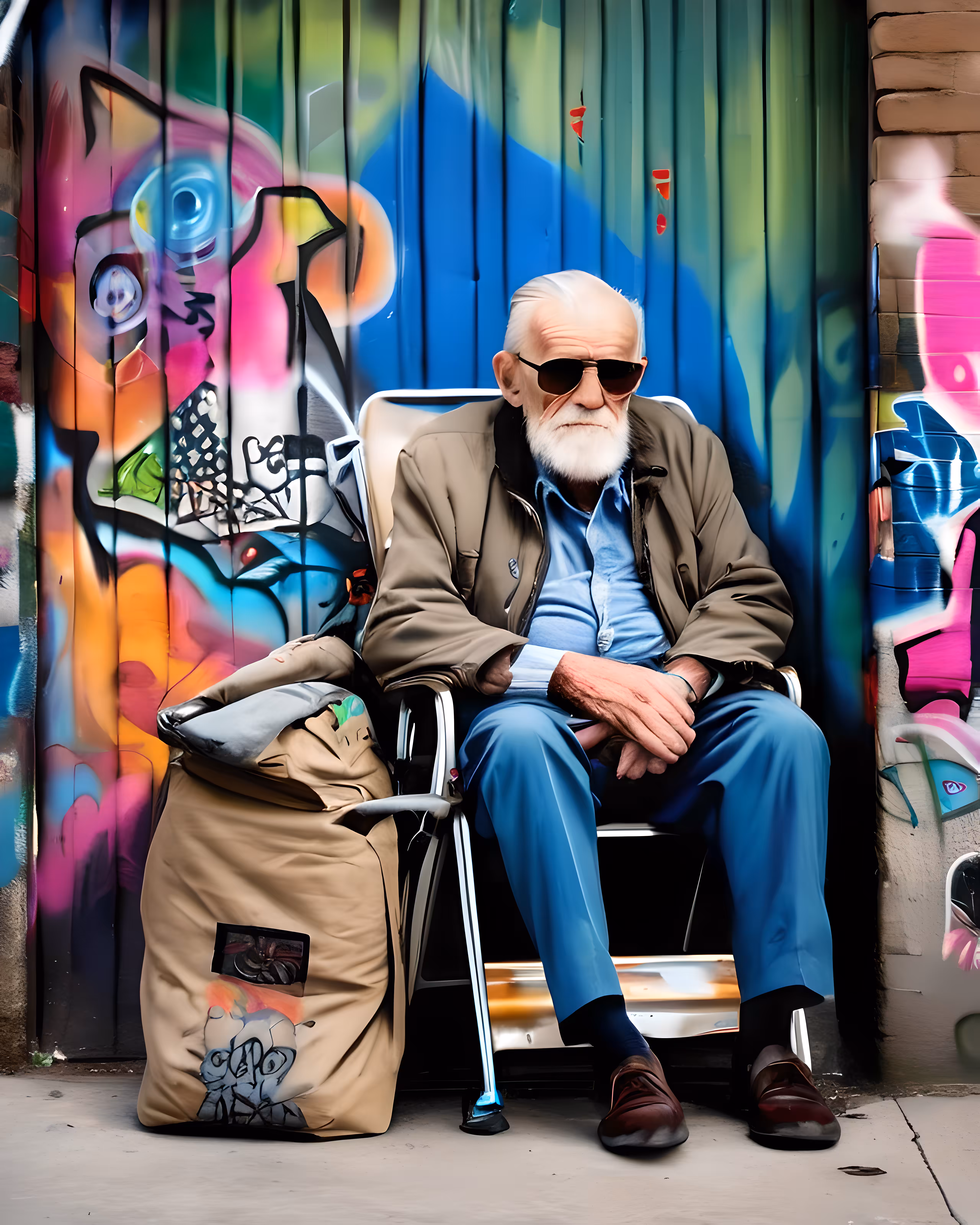 Street Art Old Dude No. 7