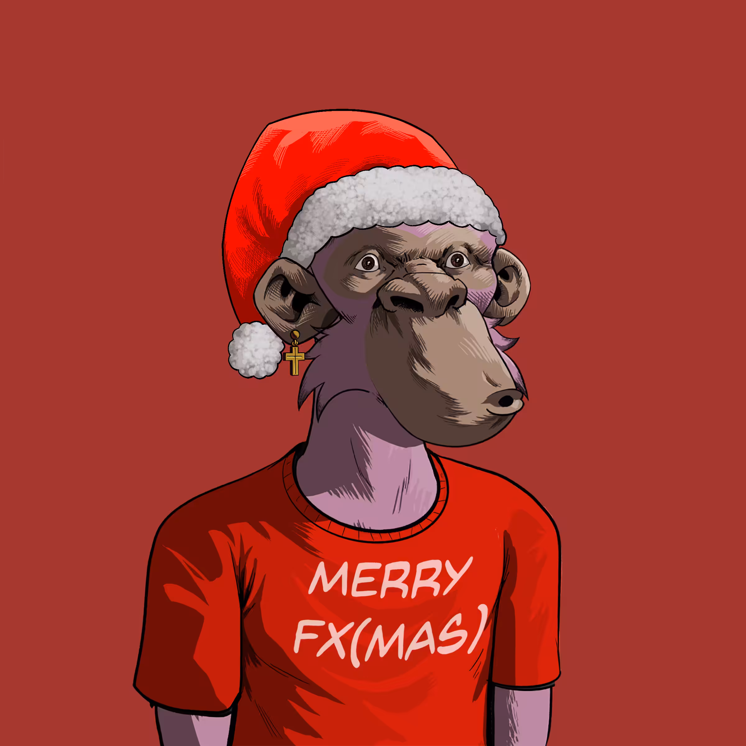 fxApes airdrops: fxApe #1009 Special Christmas 2022 edition