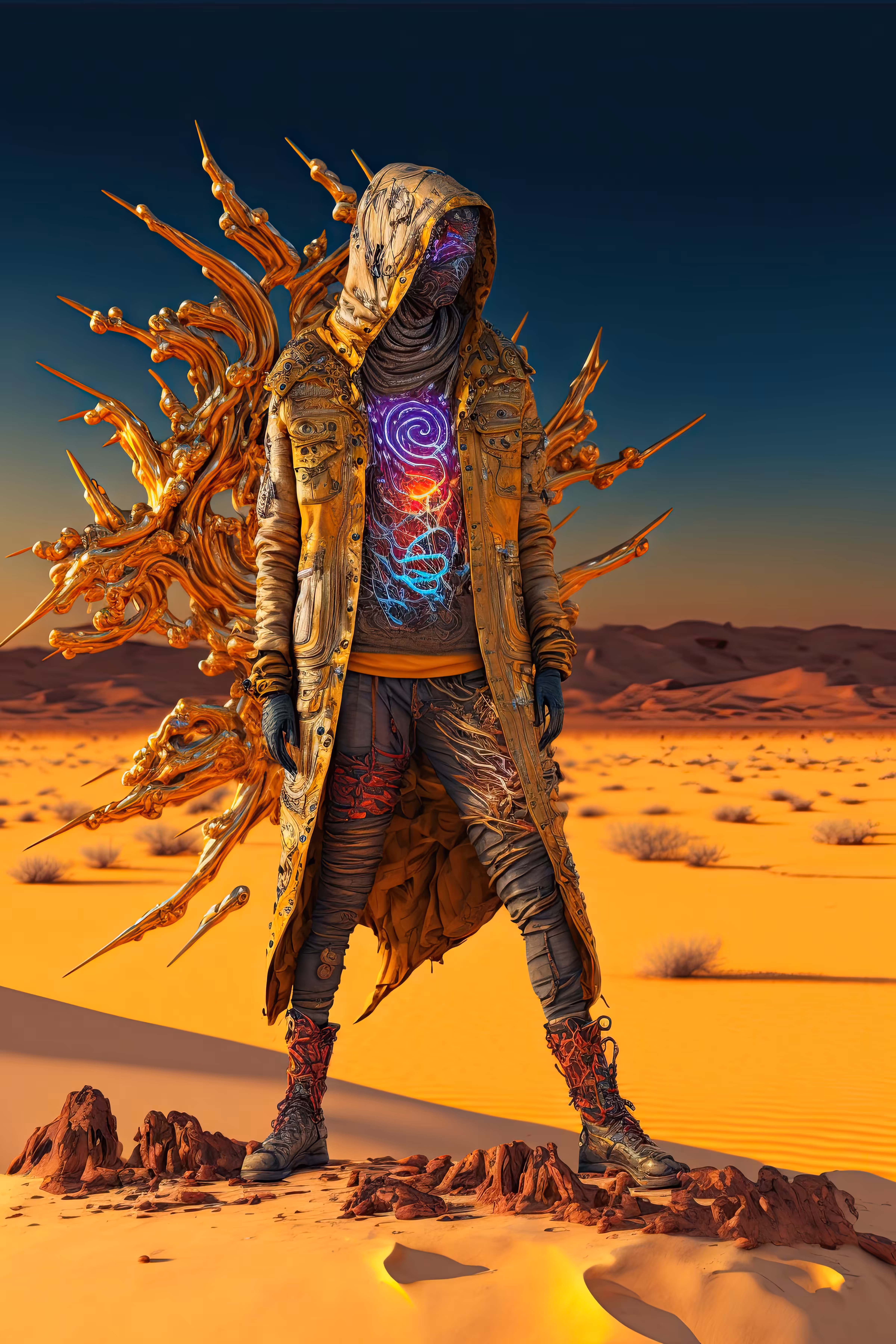 //// Nuclear Fusion Gold Biker Parka ////