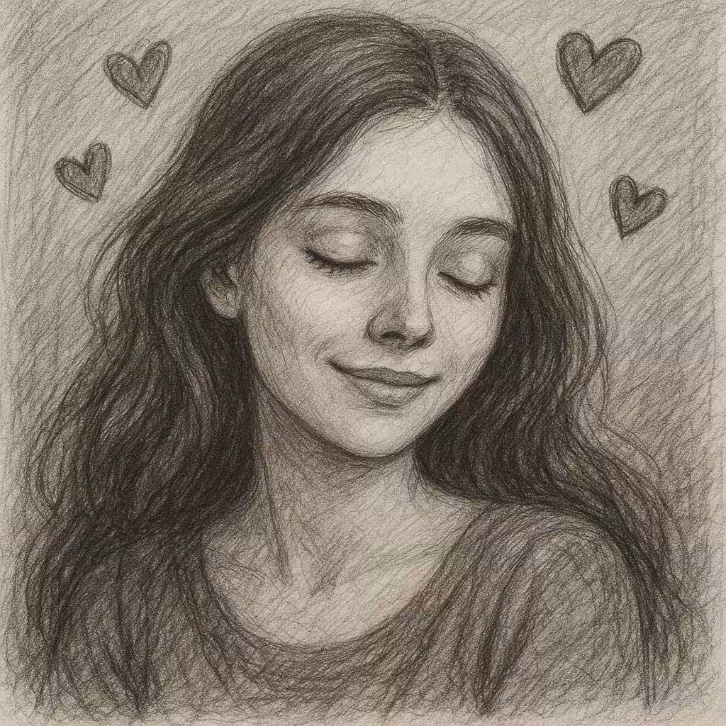 Portrait with Hearts
