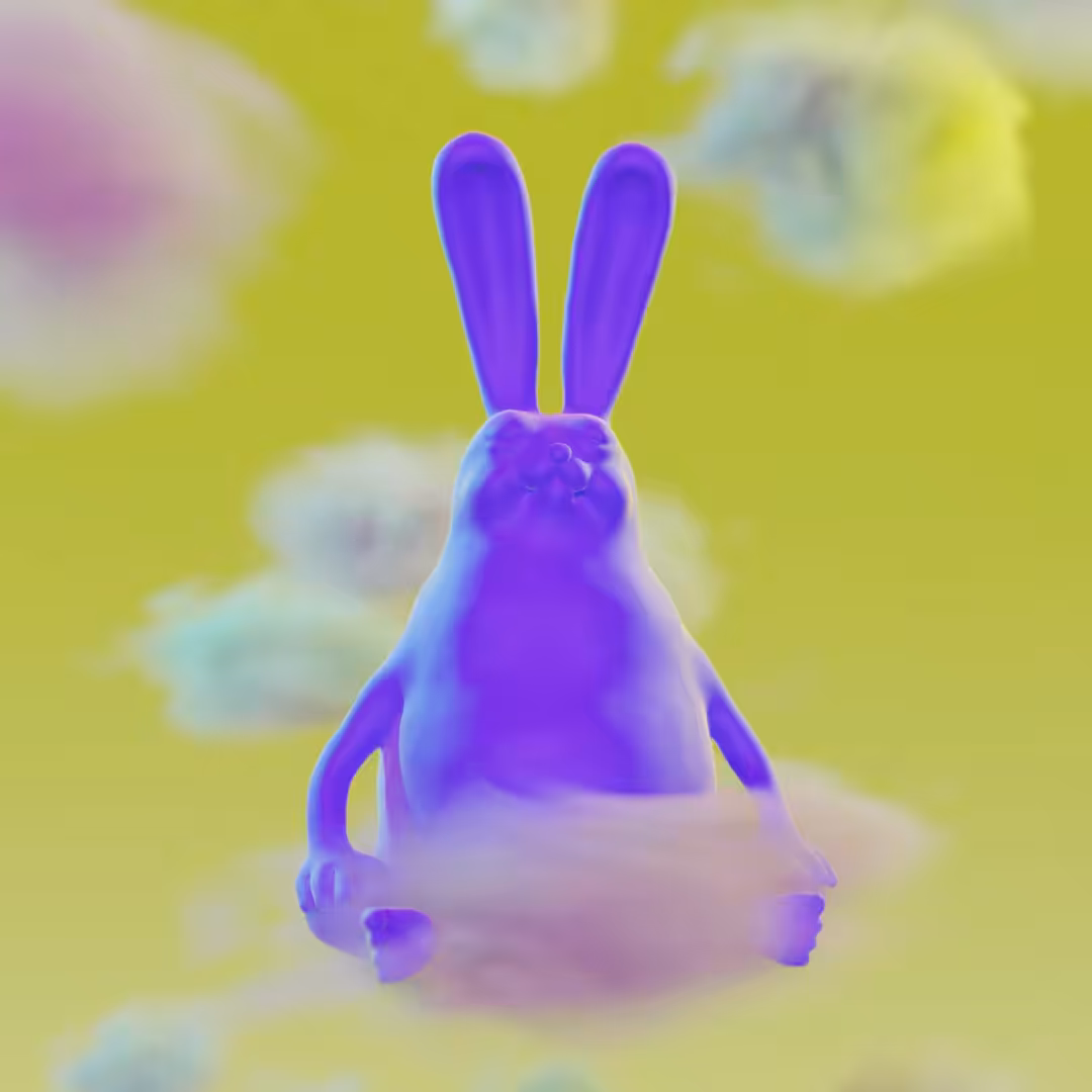 "BE HARE NOW" #000DFF
