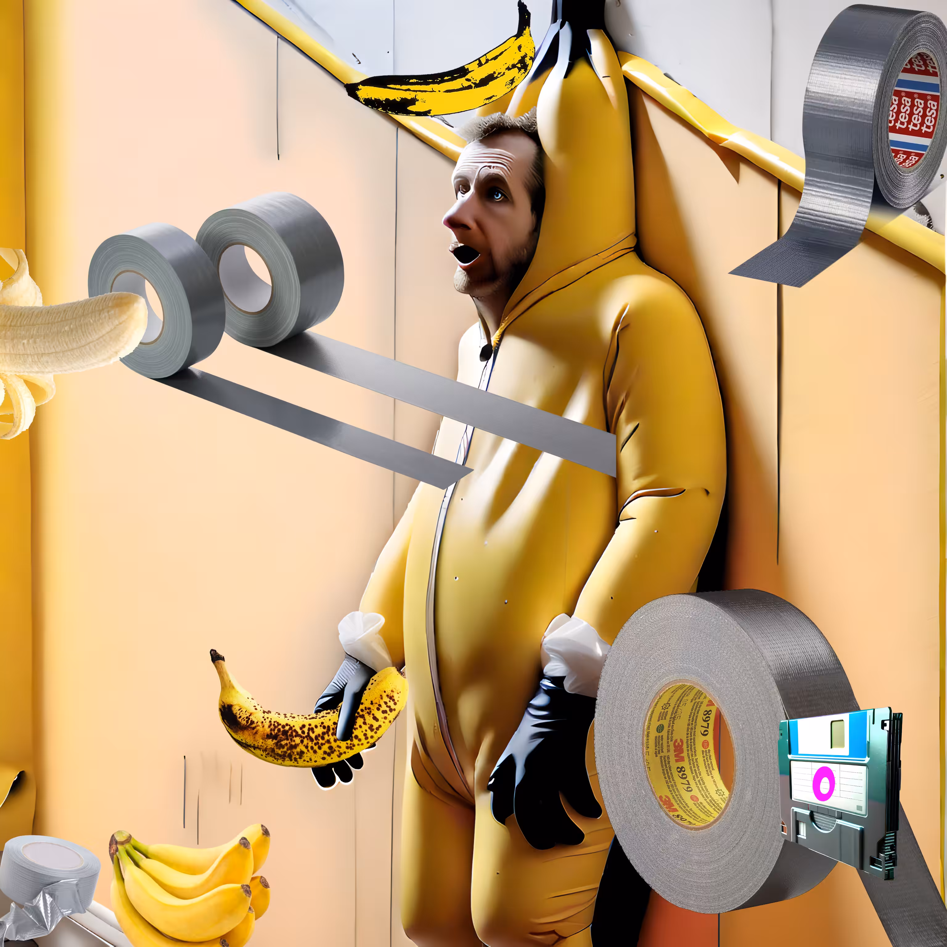 Maurizio Cattelan Auto-Erotic Asphyxiation Banana Suit