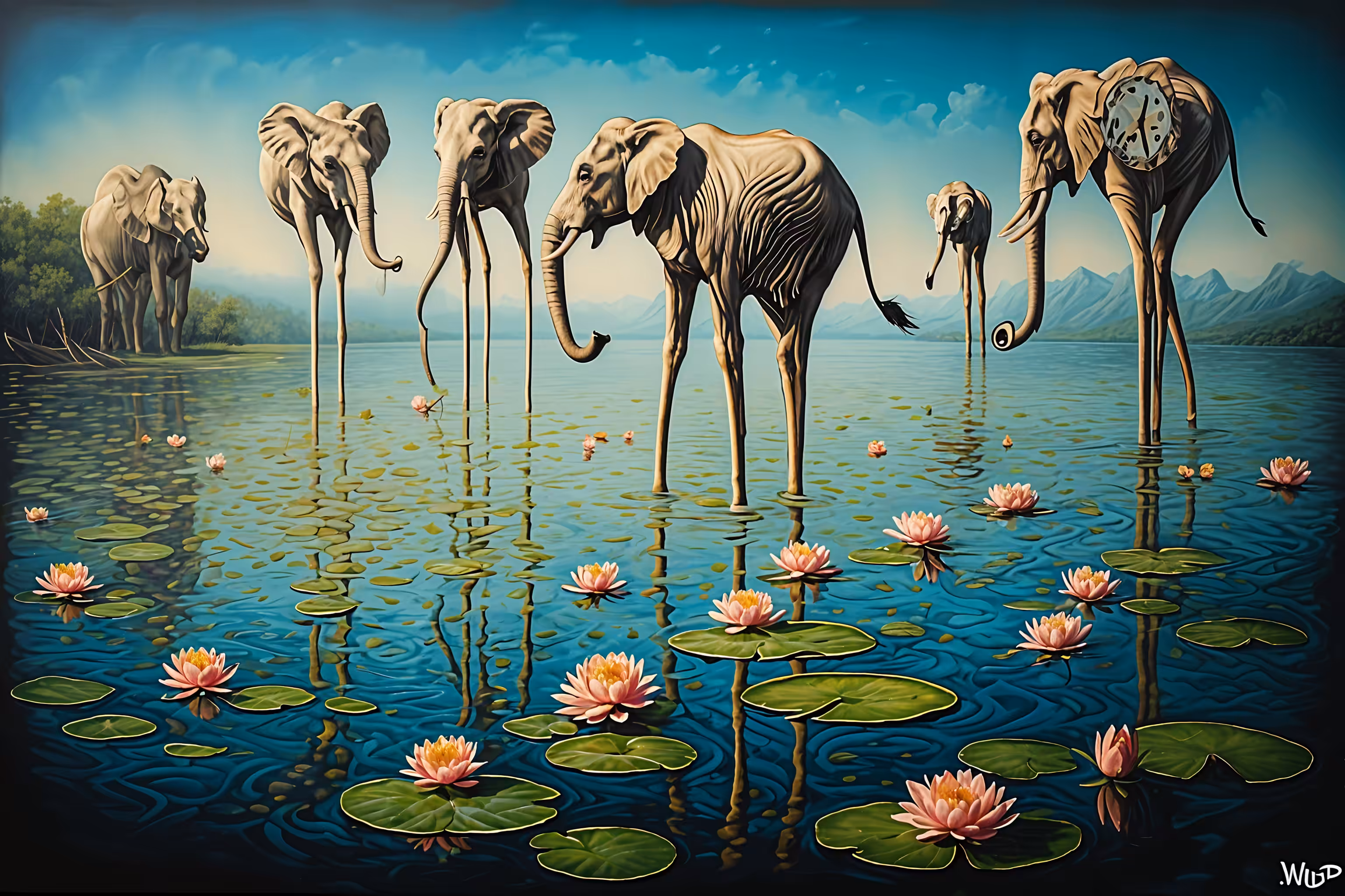 "Water Lilies" revisited by Salvador Dalí