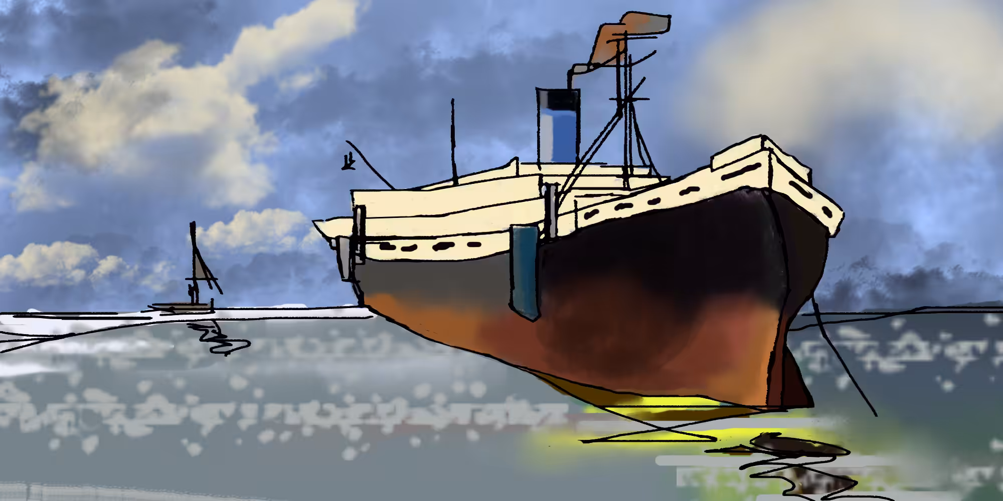 Two ship and sea I