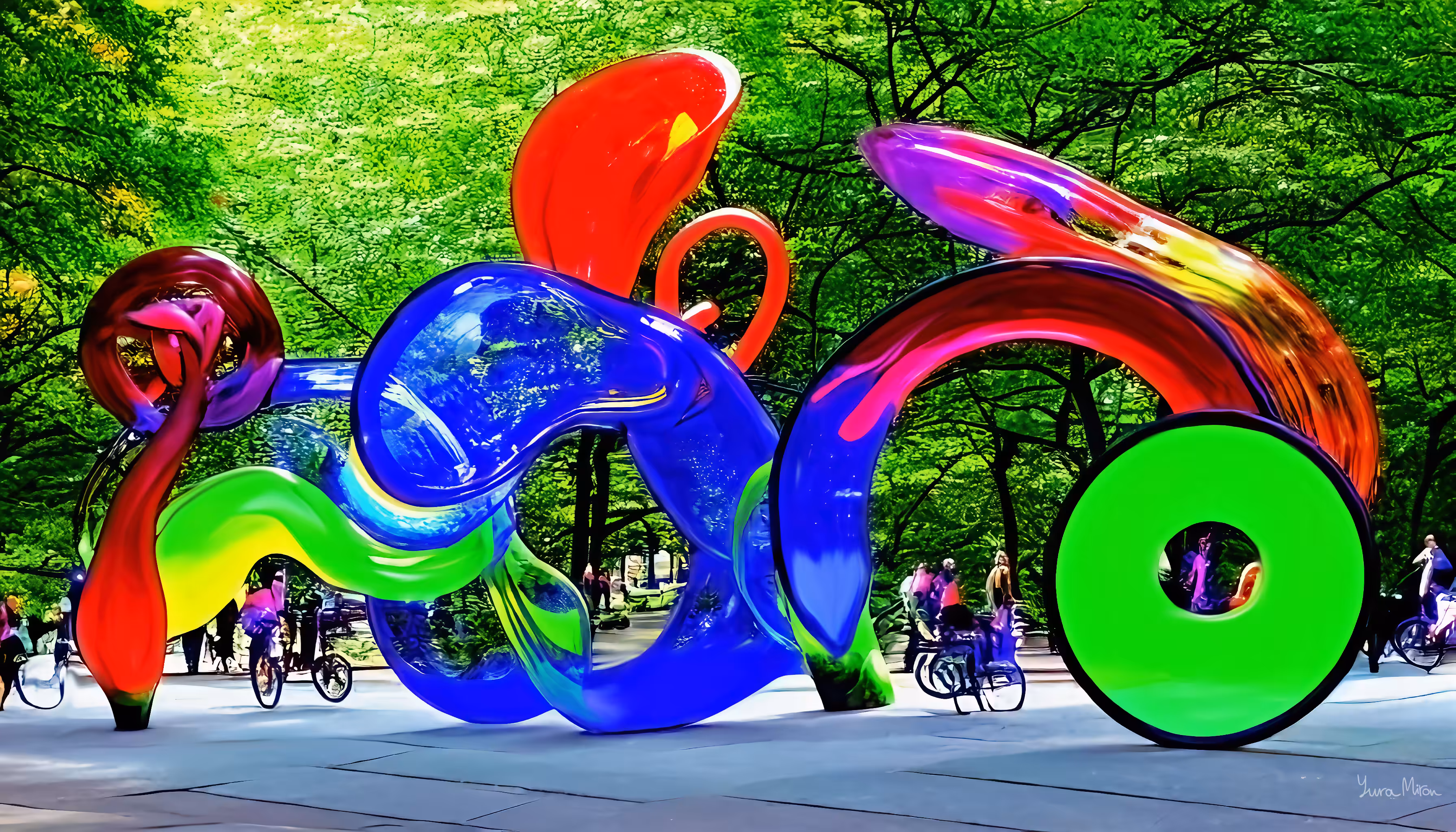 Cycling in NYC/// Glass blown installation #8