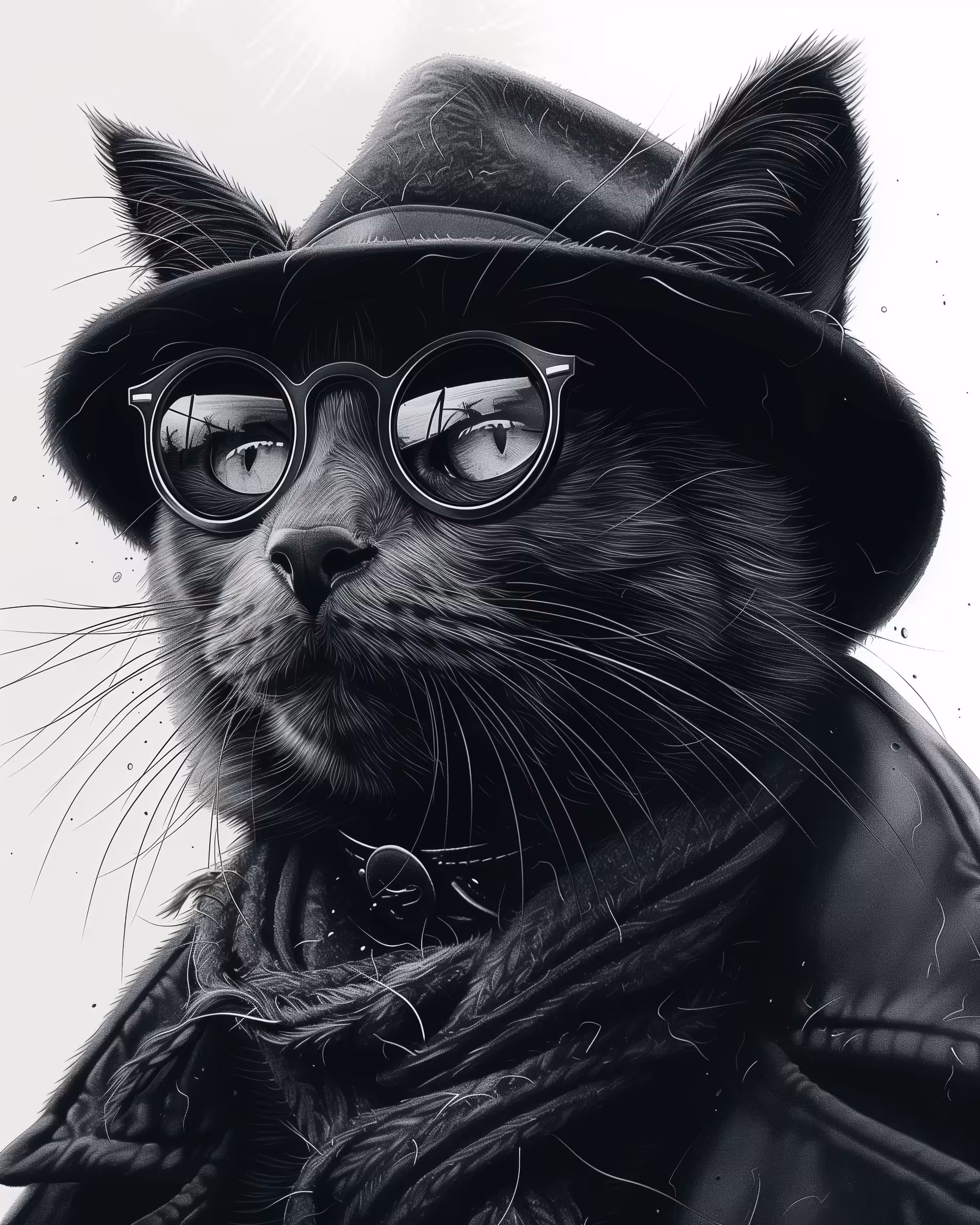 Black retro cat