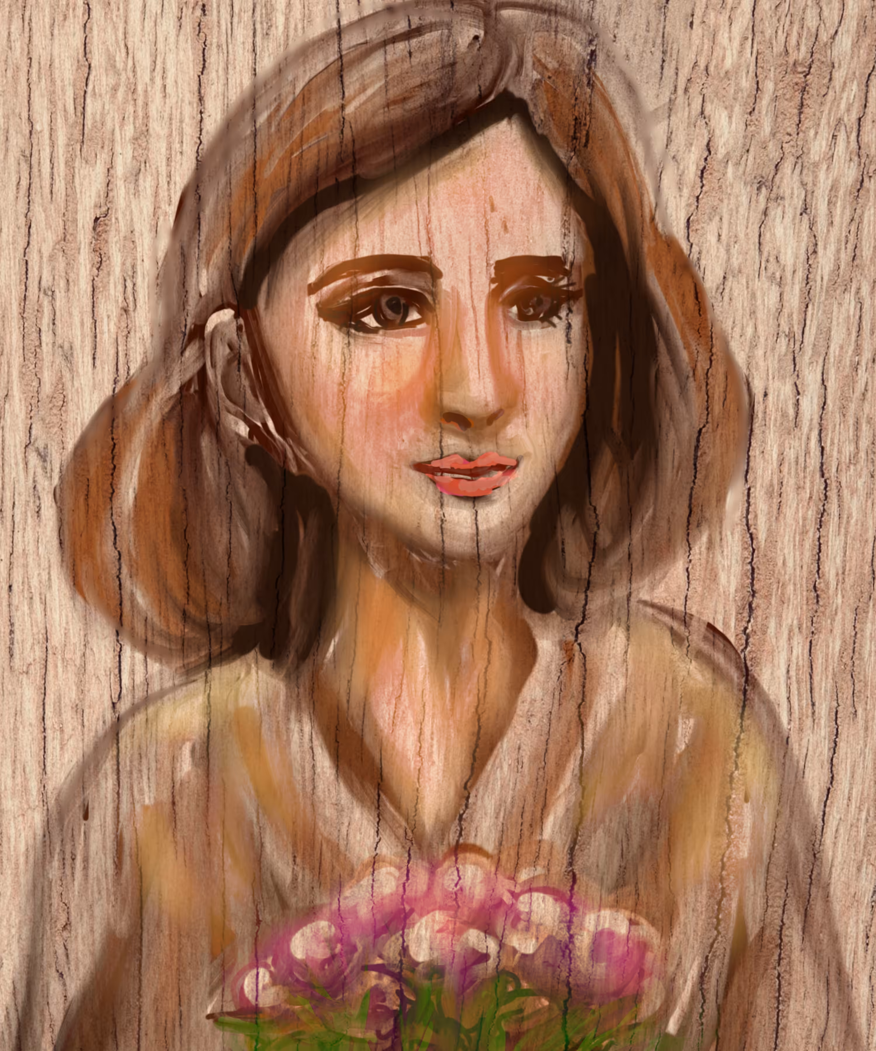 Lady and flowers