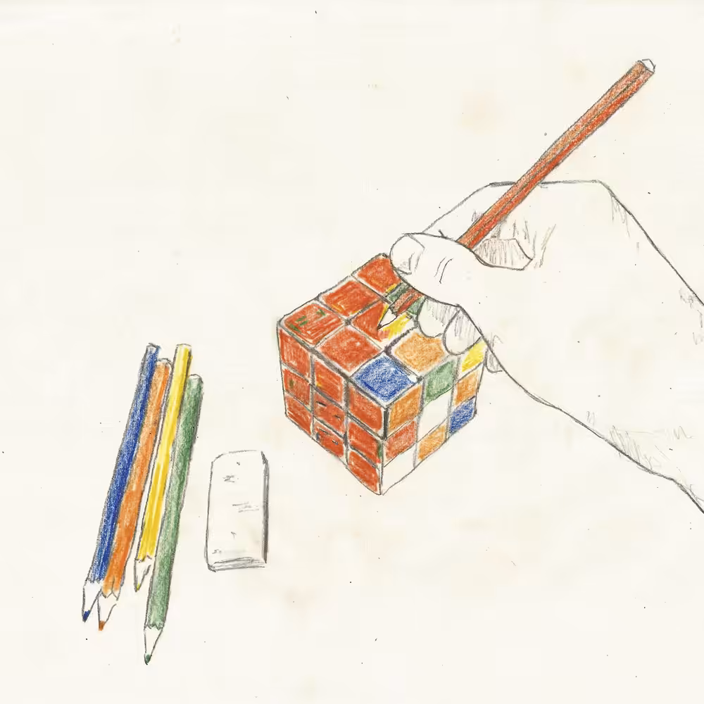 red rubik's cube