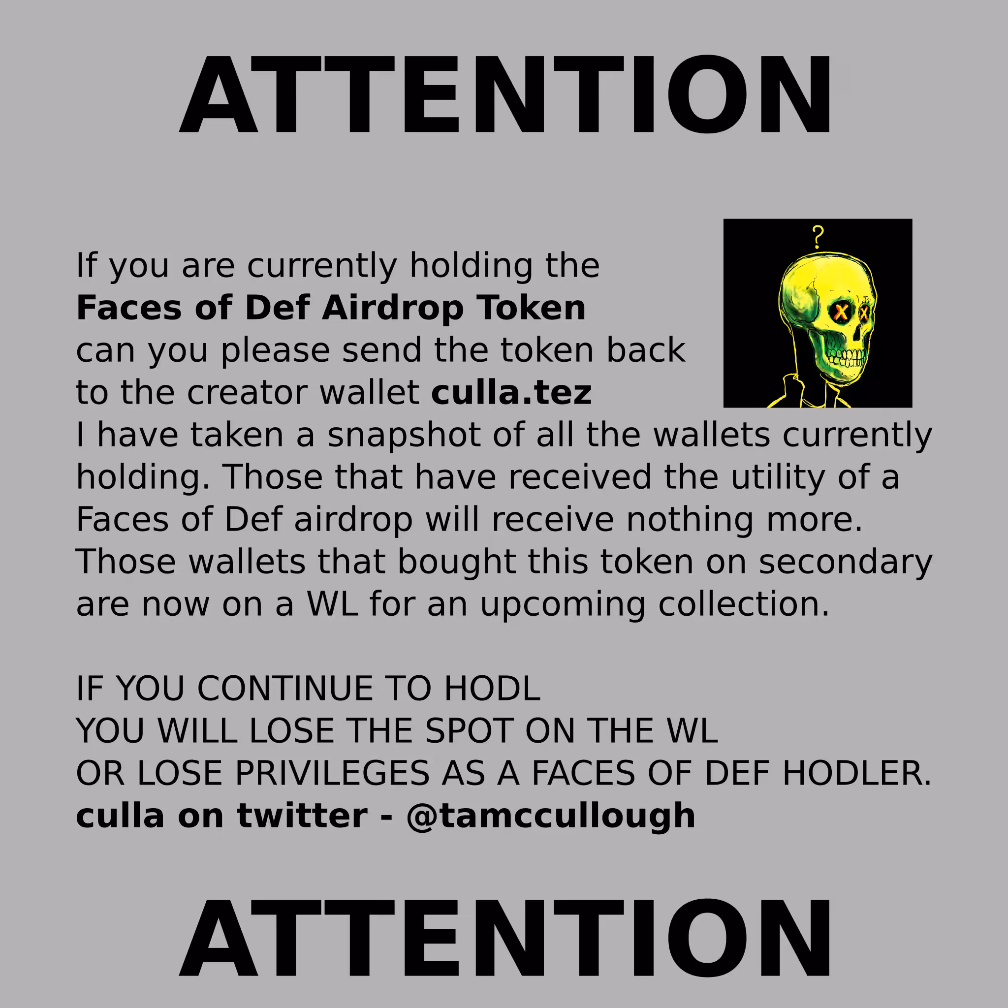 Attention FACES OF DEF HODLers