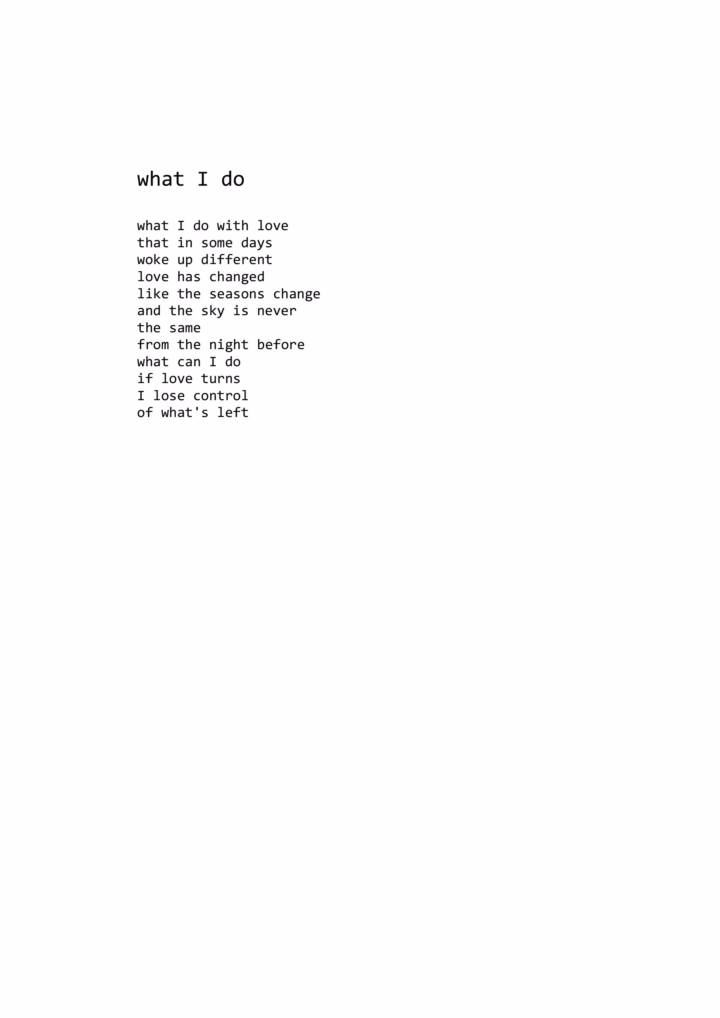 what I do
