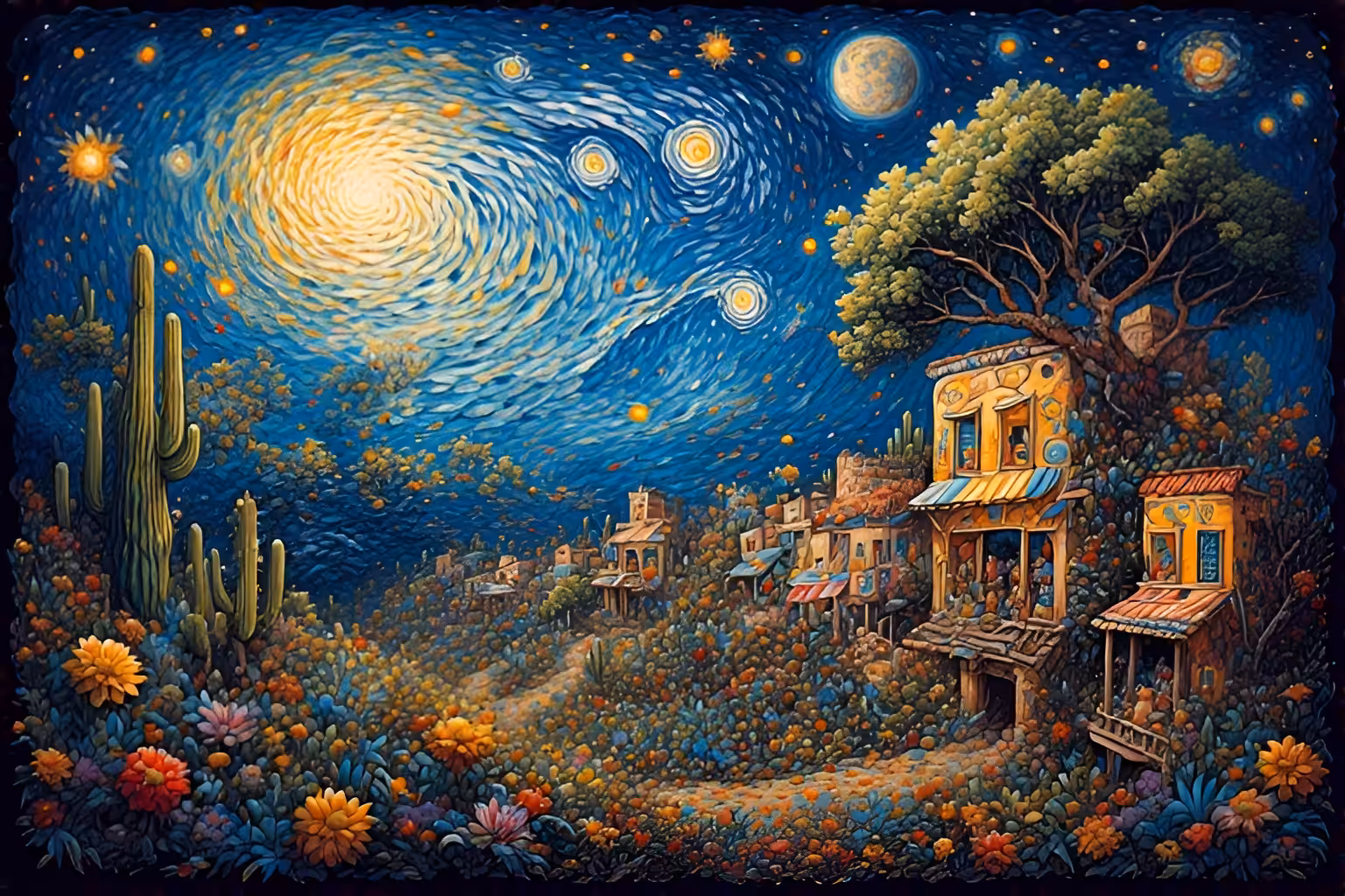 "The Starry Night" revisited by Frida Kahlo