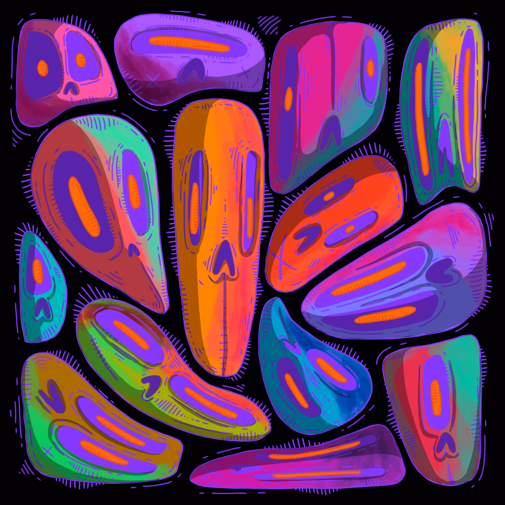 stuck skulls /color
