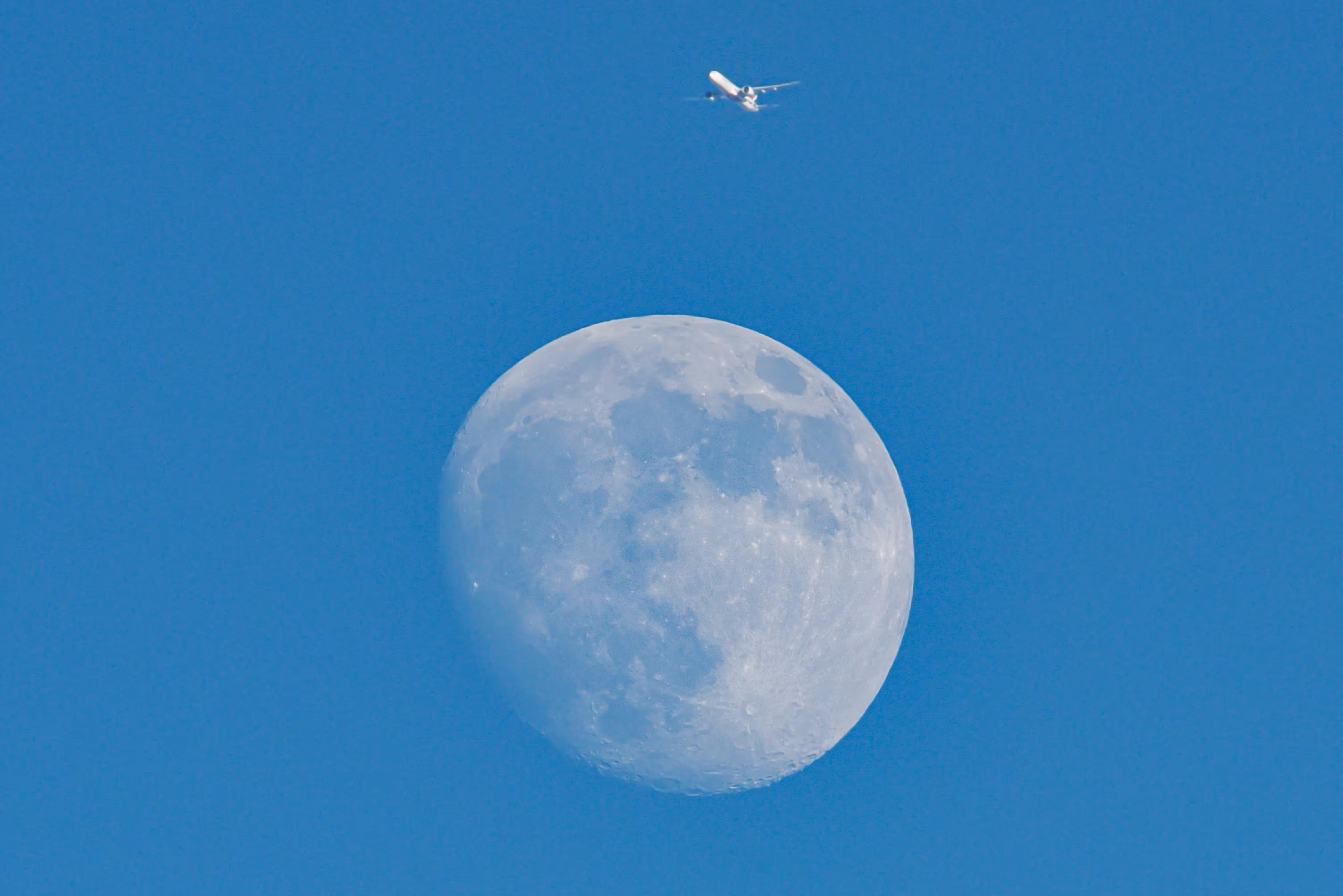Moon and airplan