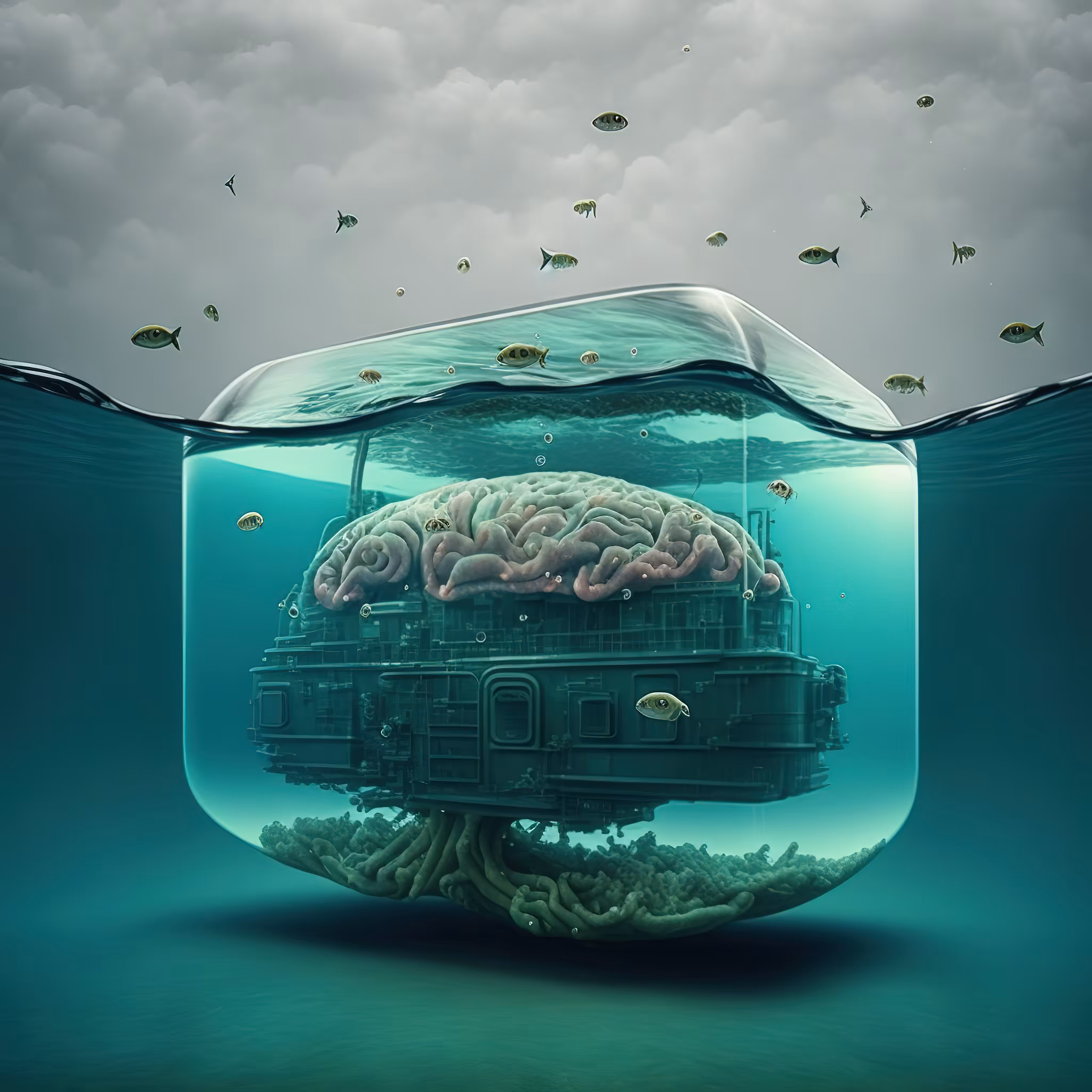 "Brains floating in a tank"