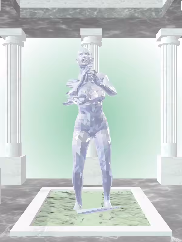HeavenComputer: The Fragmented Cheering Melted Blue Woman #144