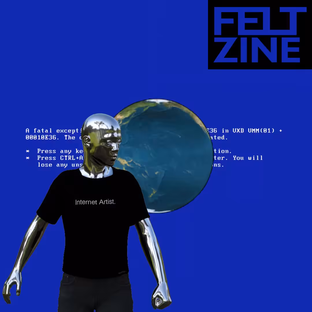 Canvas #431: blue screen. — internet artist. — global lockdown. — black box logo. — bleep