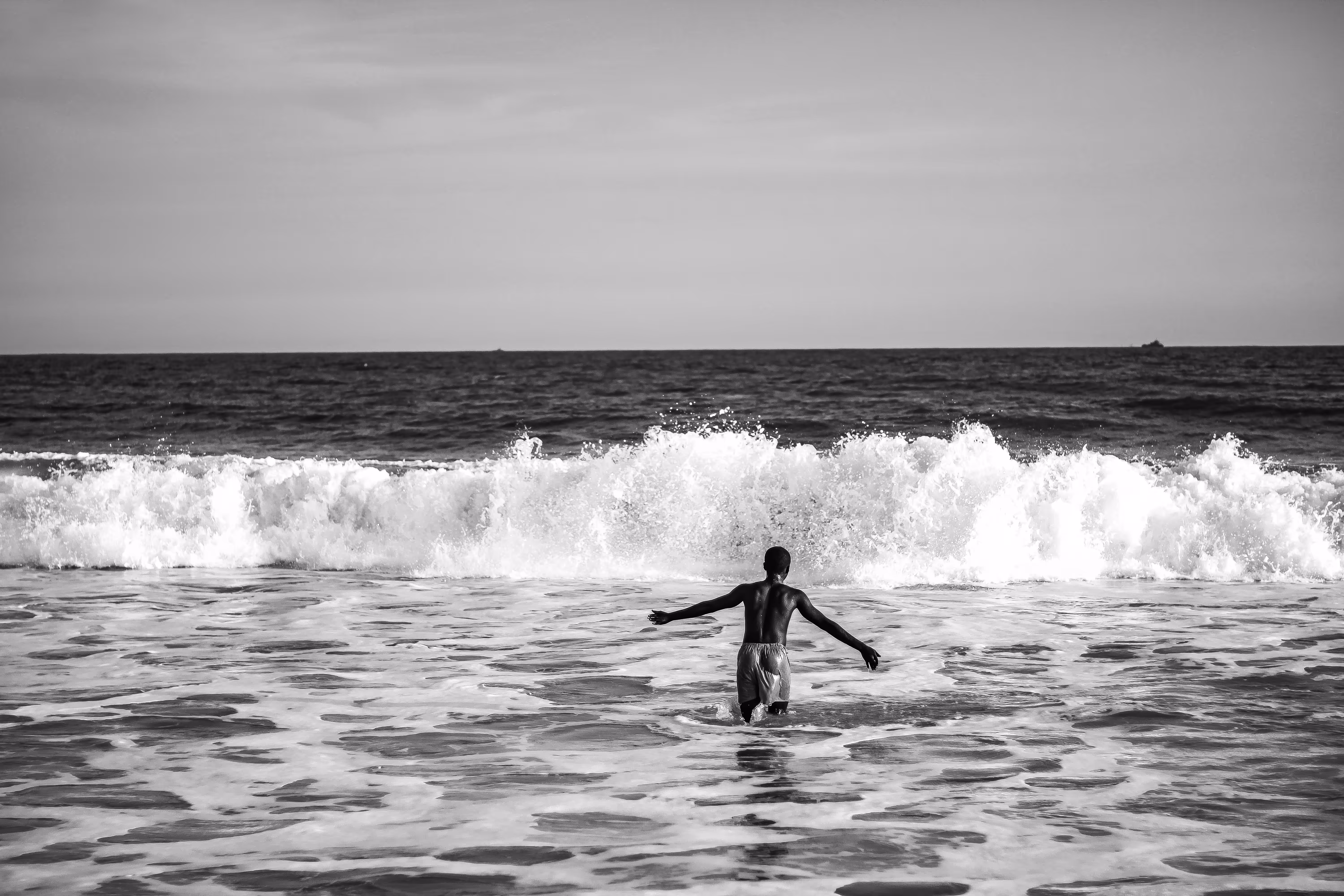 " A Boy's Dance with the Majestic Wave"