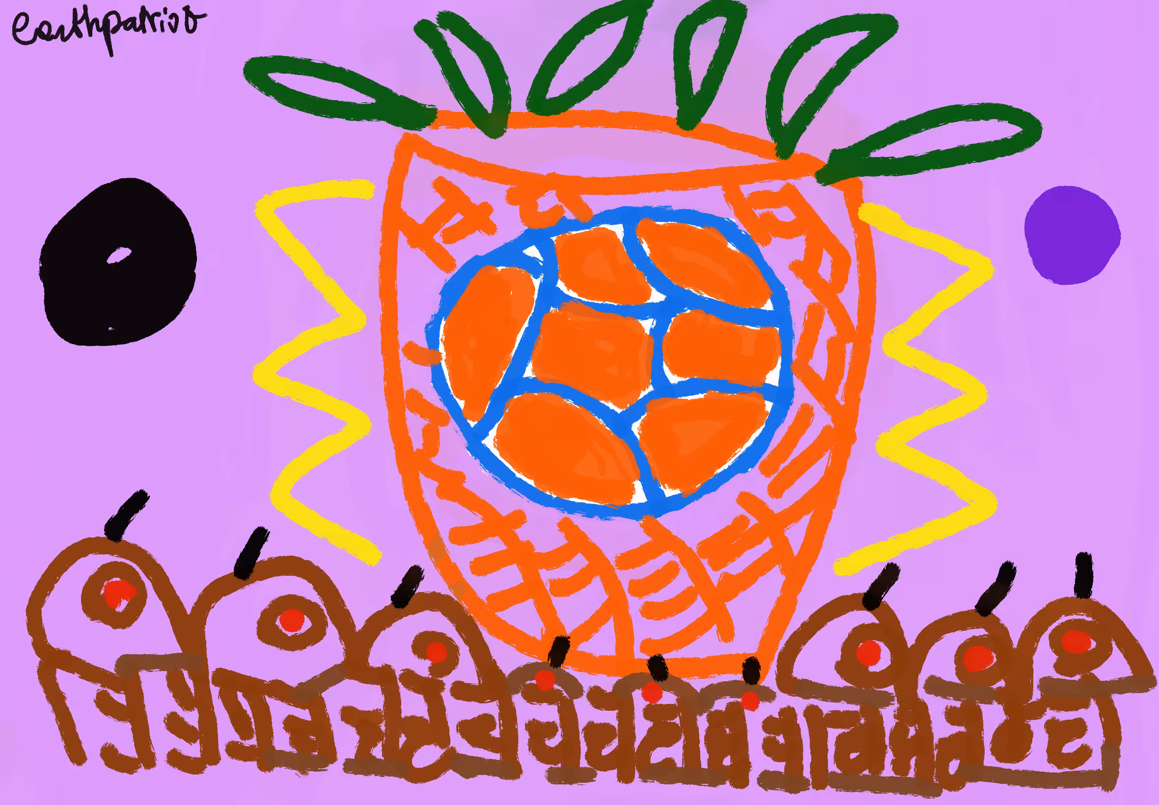 The worship of Football Pineapple God by ETs