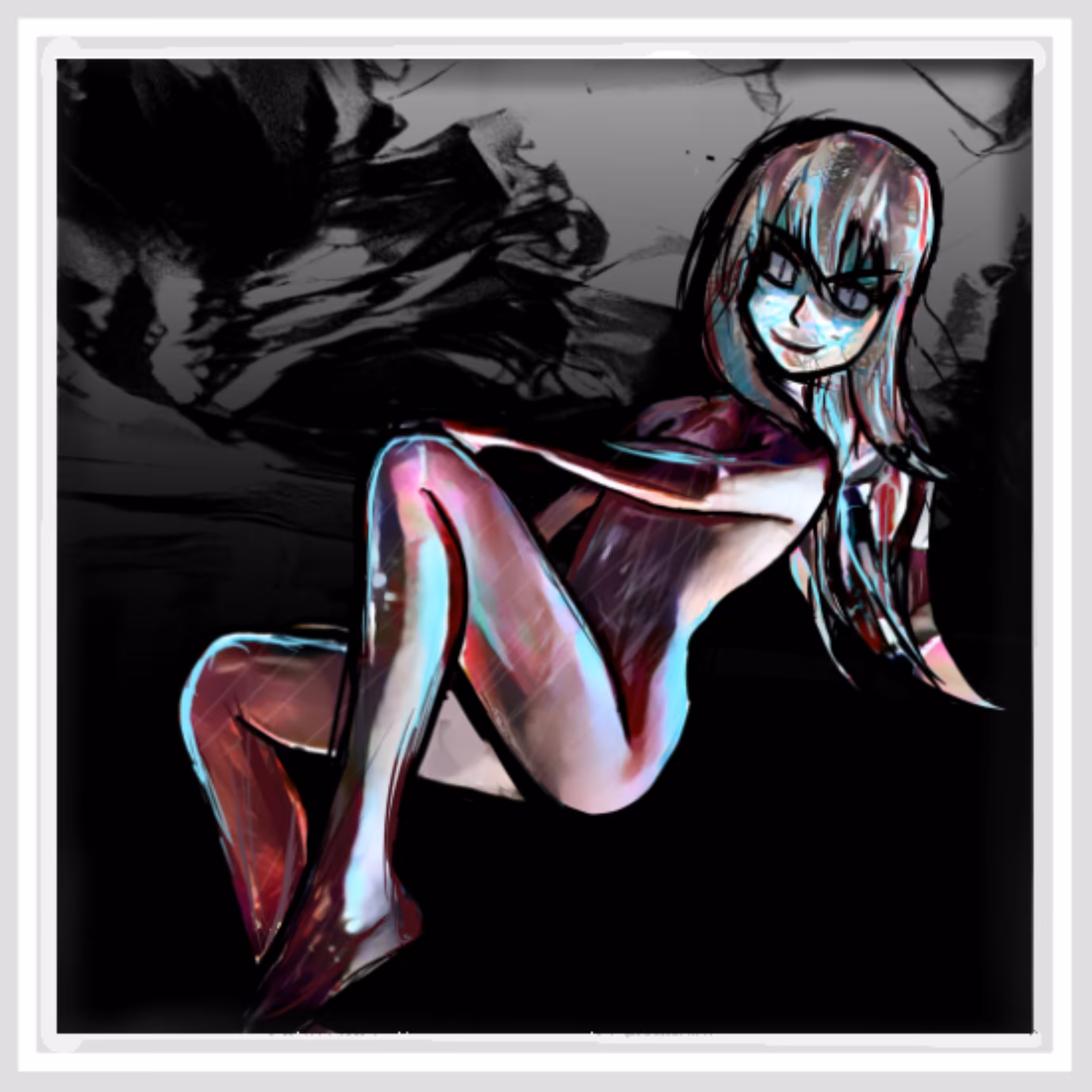 Demon Girl: Rayna. White Frame