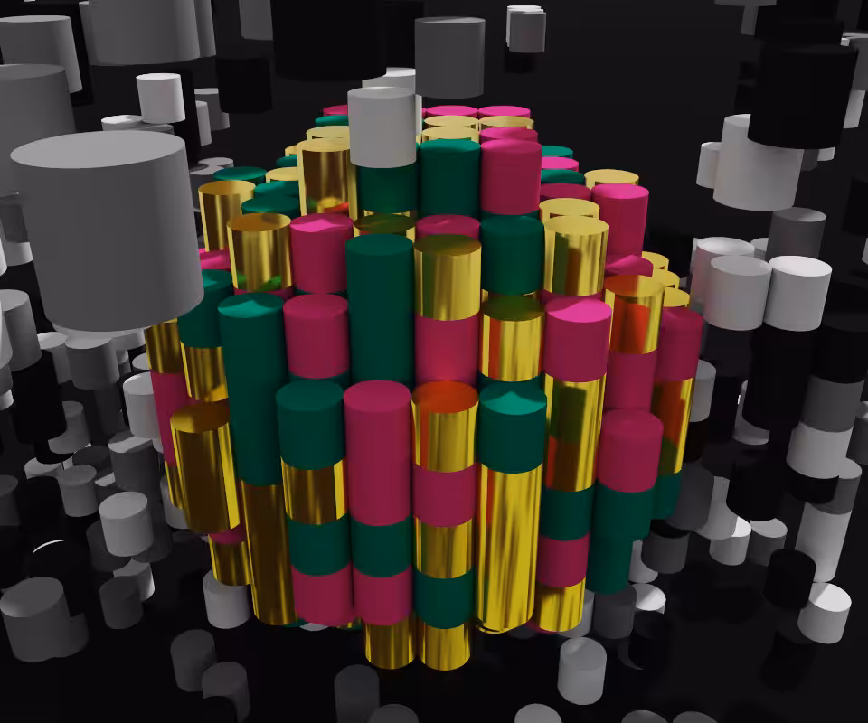 3D generative colorful pixel blocks 019