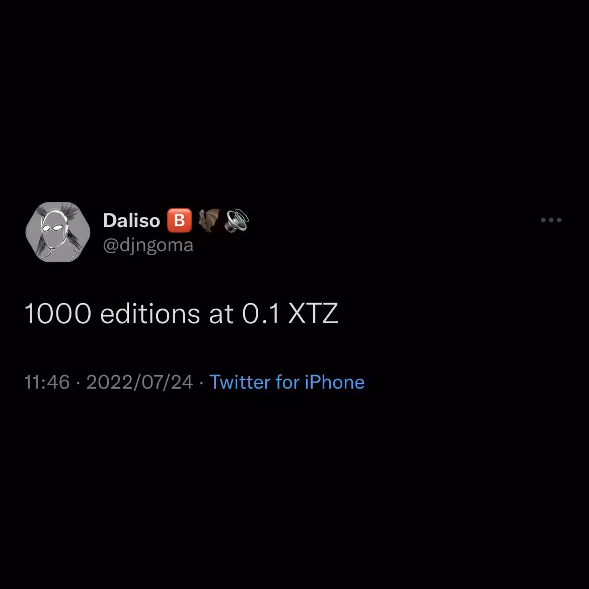 1000 editions at 0.1 XTZ