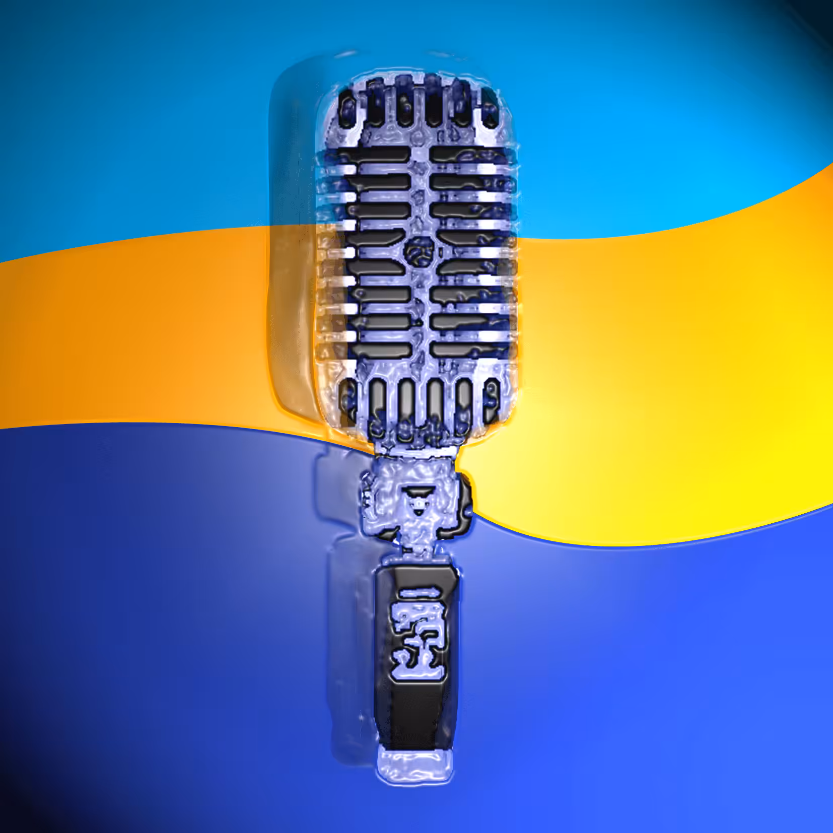 retro microphone beach